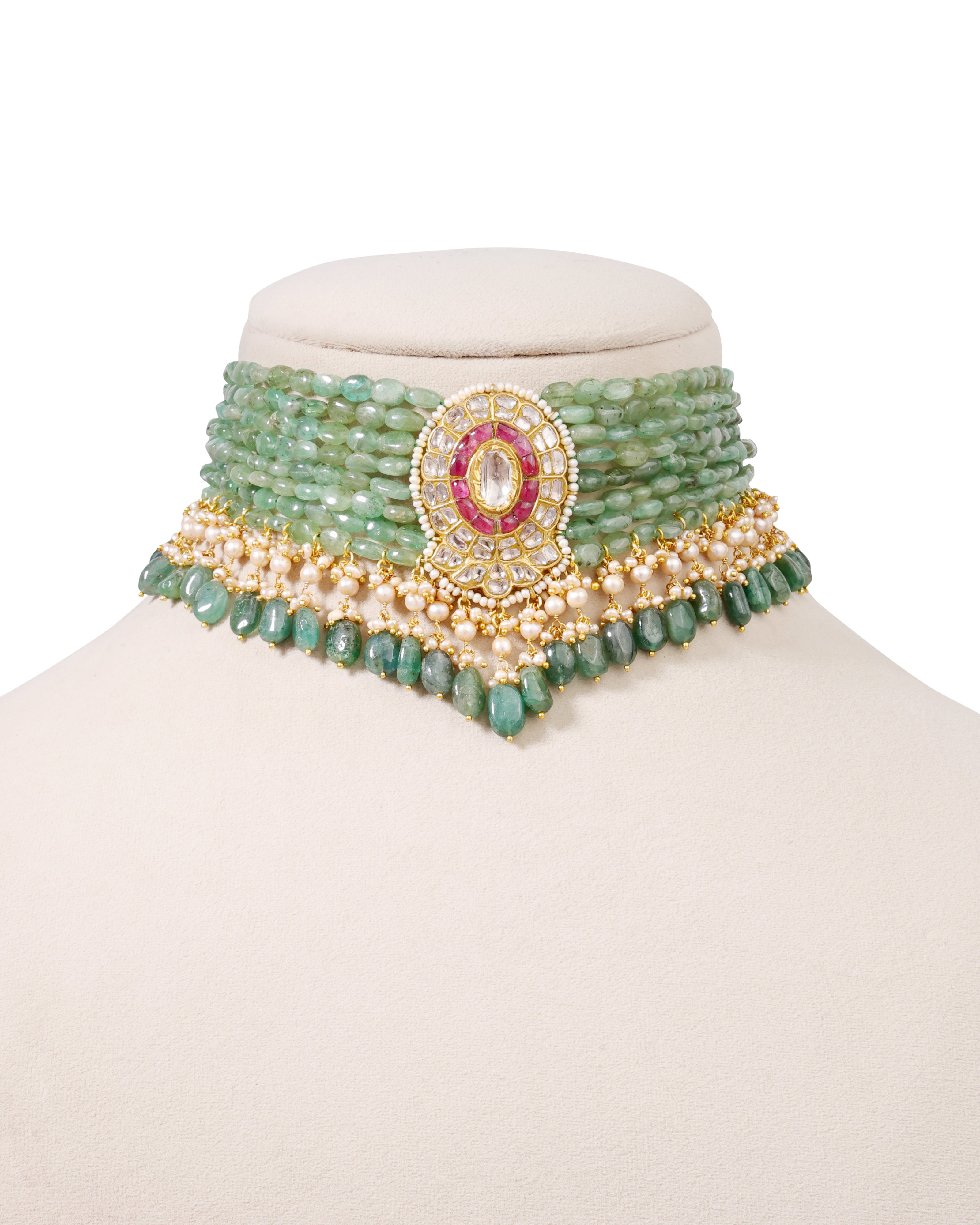 Purva Polki Bead Choker