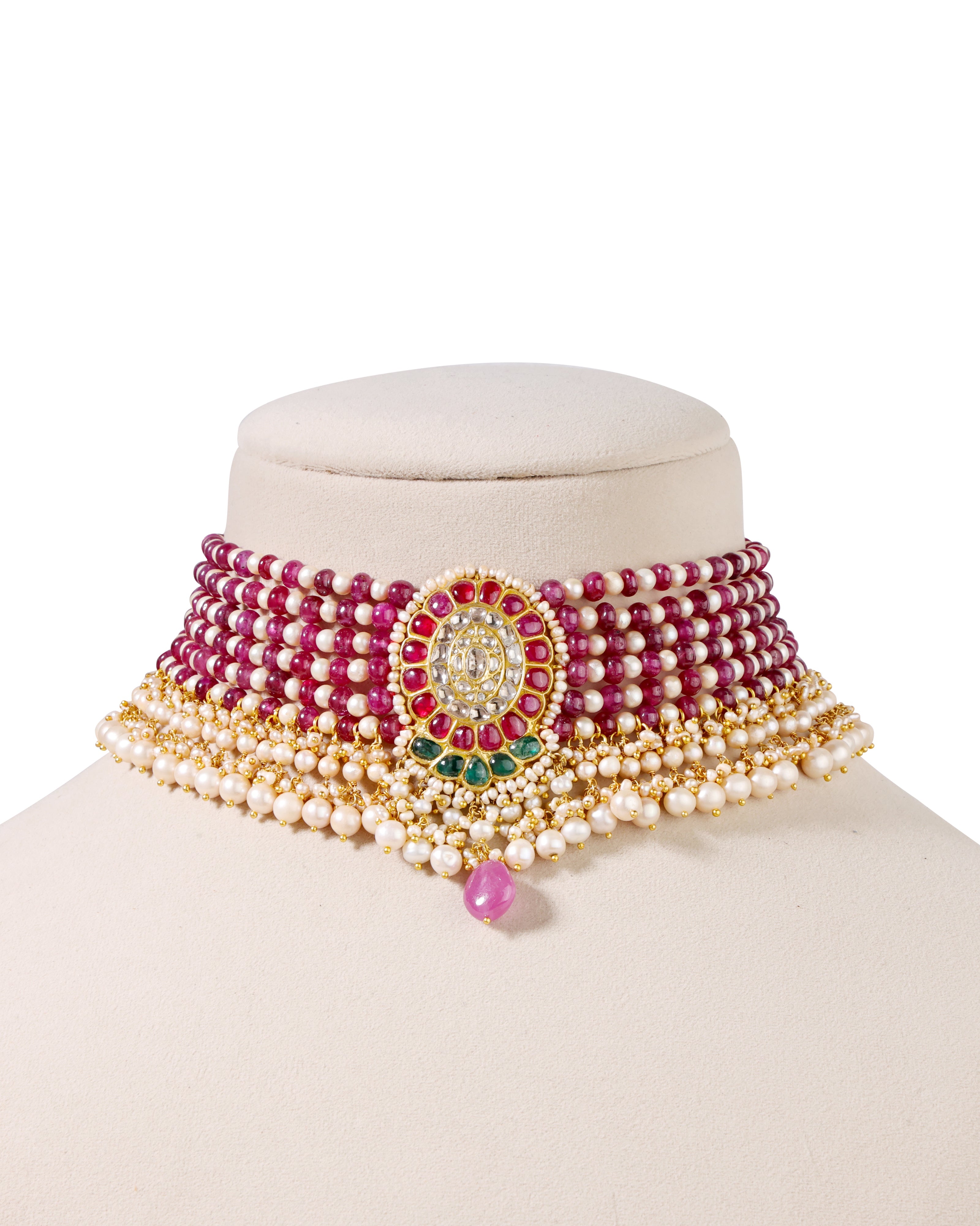 Meena Polki Bead Pendant