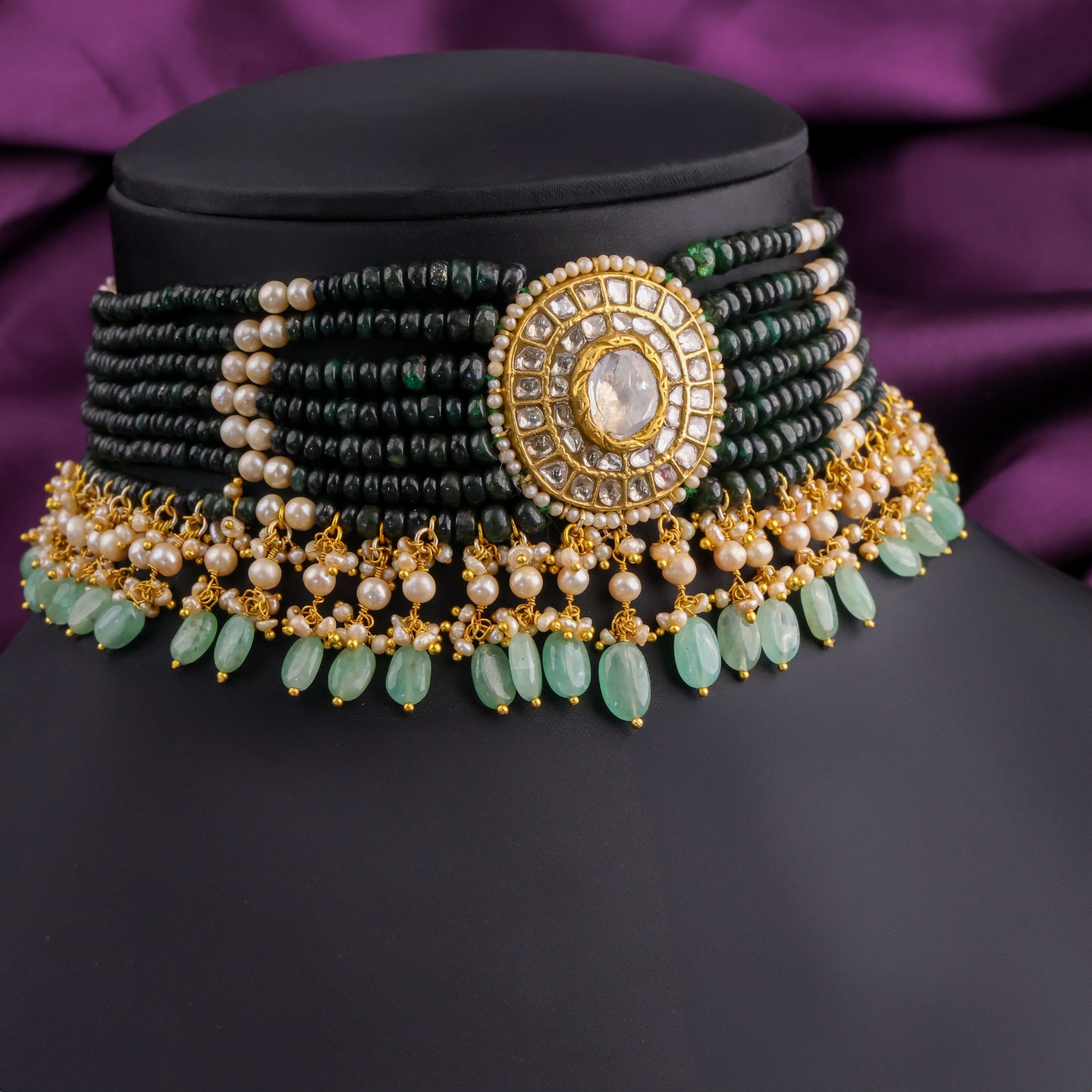 Mizra Polki Bead Choker - NO ORDERS