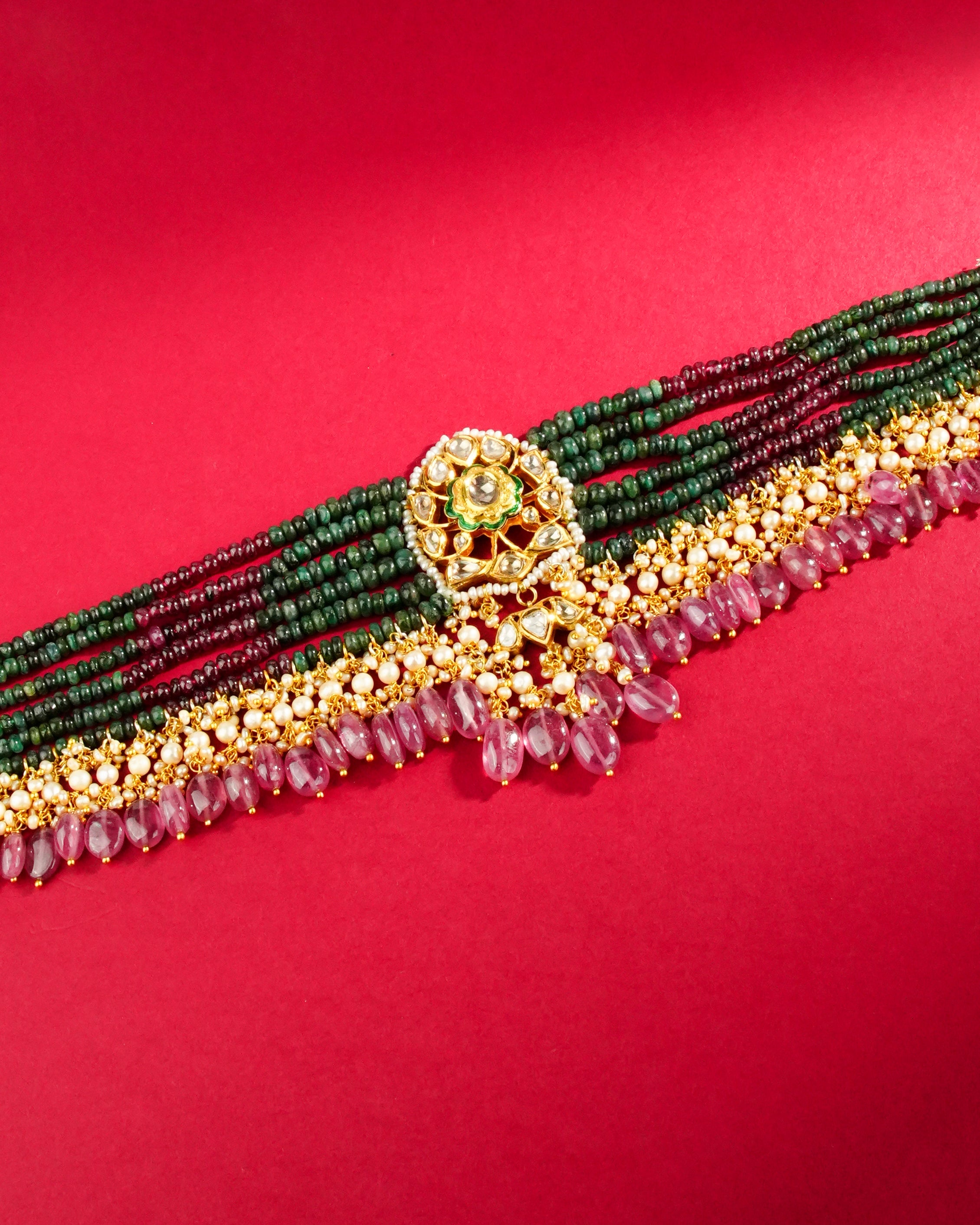 Misri Polki Bead Choker