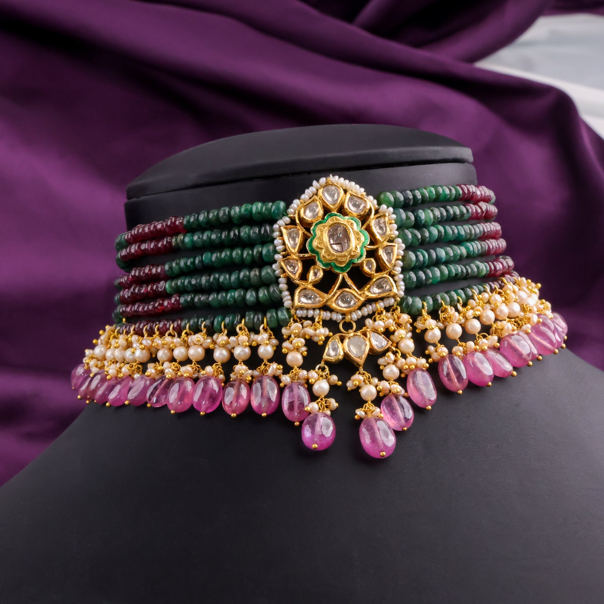 Lata Polki Bead Choker - NO ORDERS