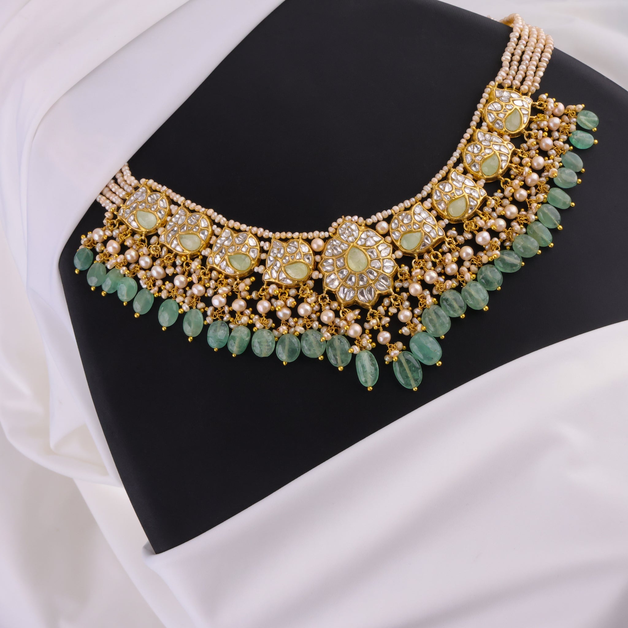 Malvika Necklace And Fenny Tops Polki Set