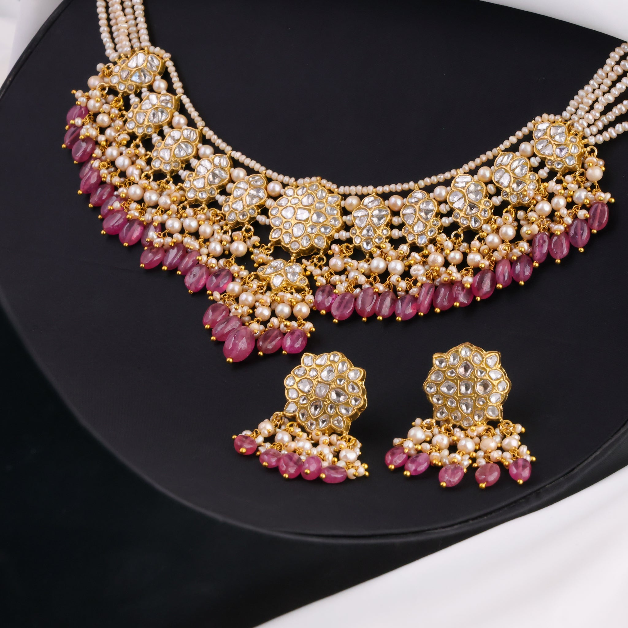 Maahira Necklace And Ella Tops Polki Set