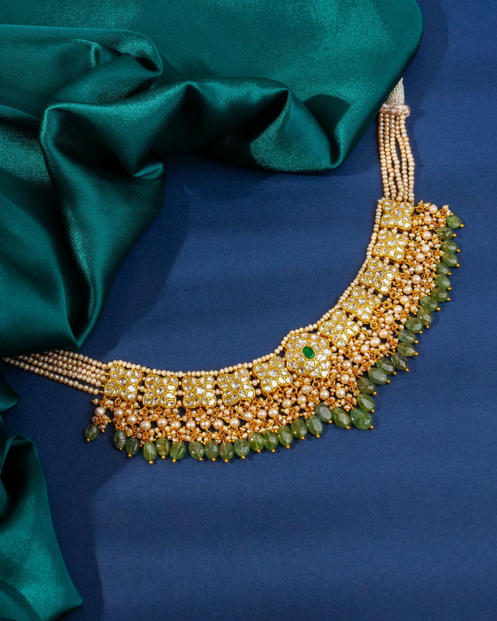 Namita Necklace And Hanita Tops Polki Set