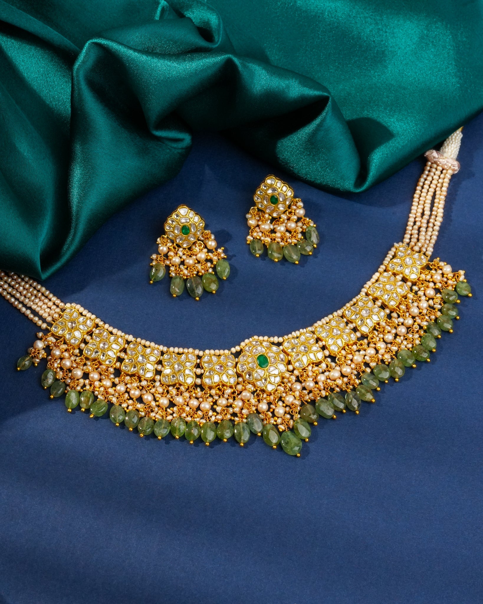 Namita Necklace And Hanita Tops Polki Set