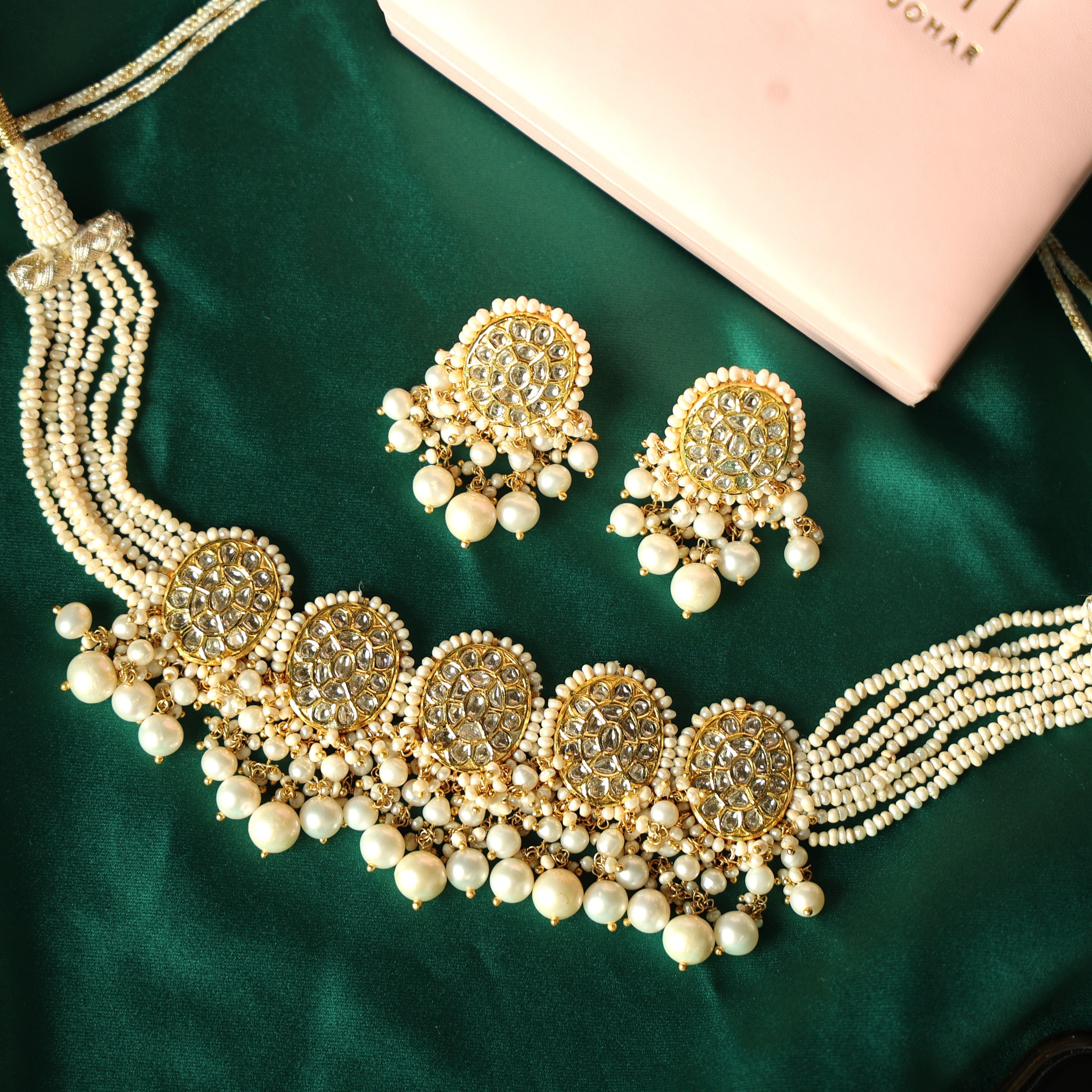 Nagma Choker And Harshada Tops Polki Set