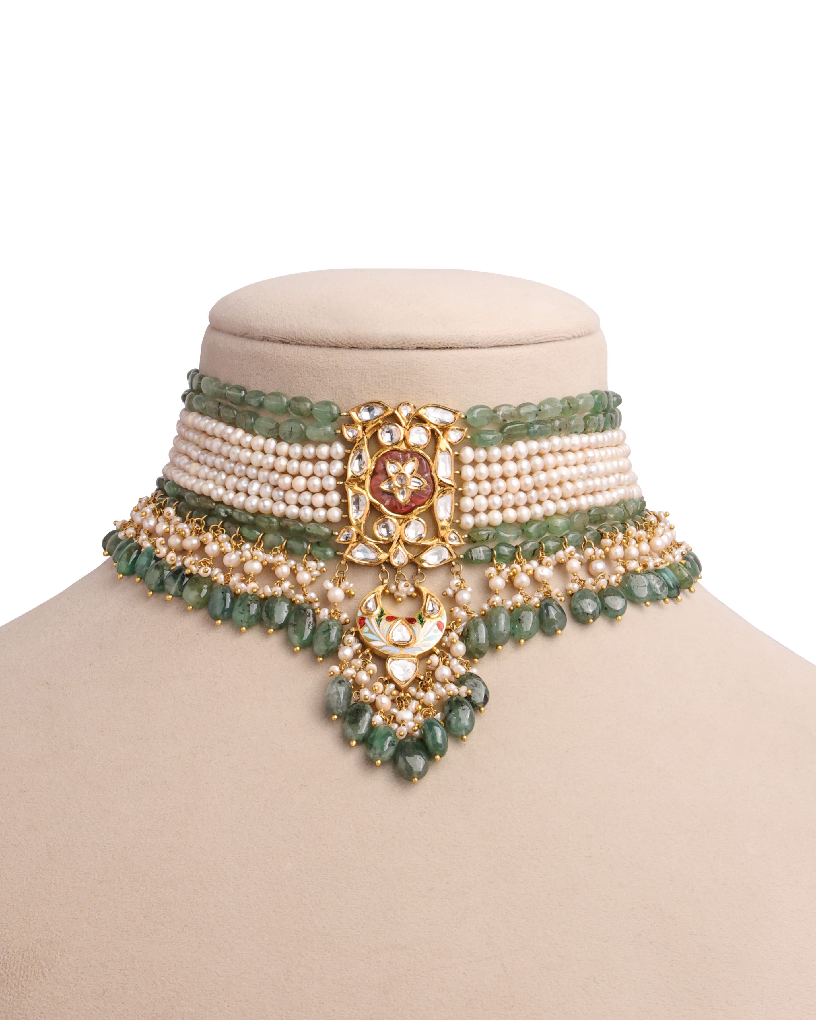 Zeeba Polki Bead Choker