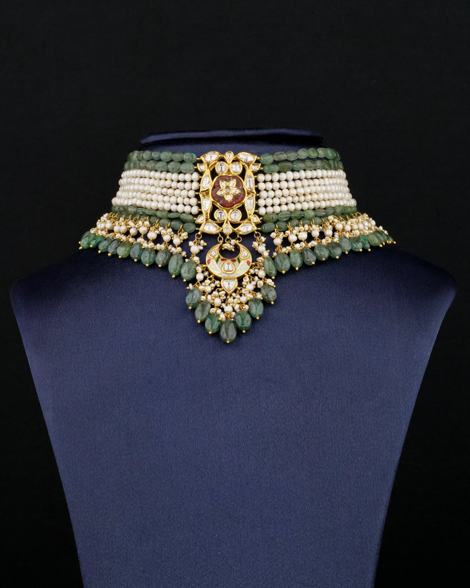 Zeeba Polki Bead Choker