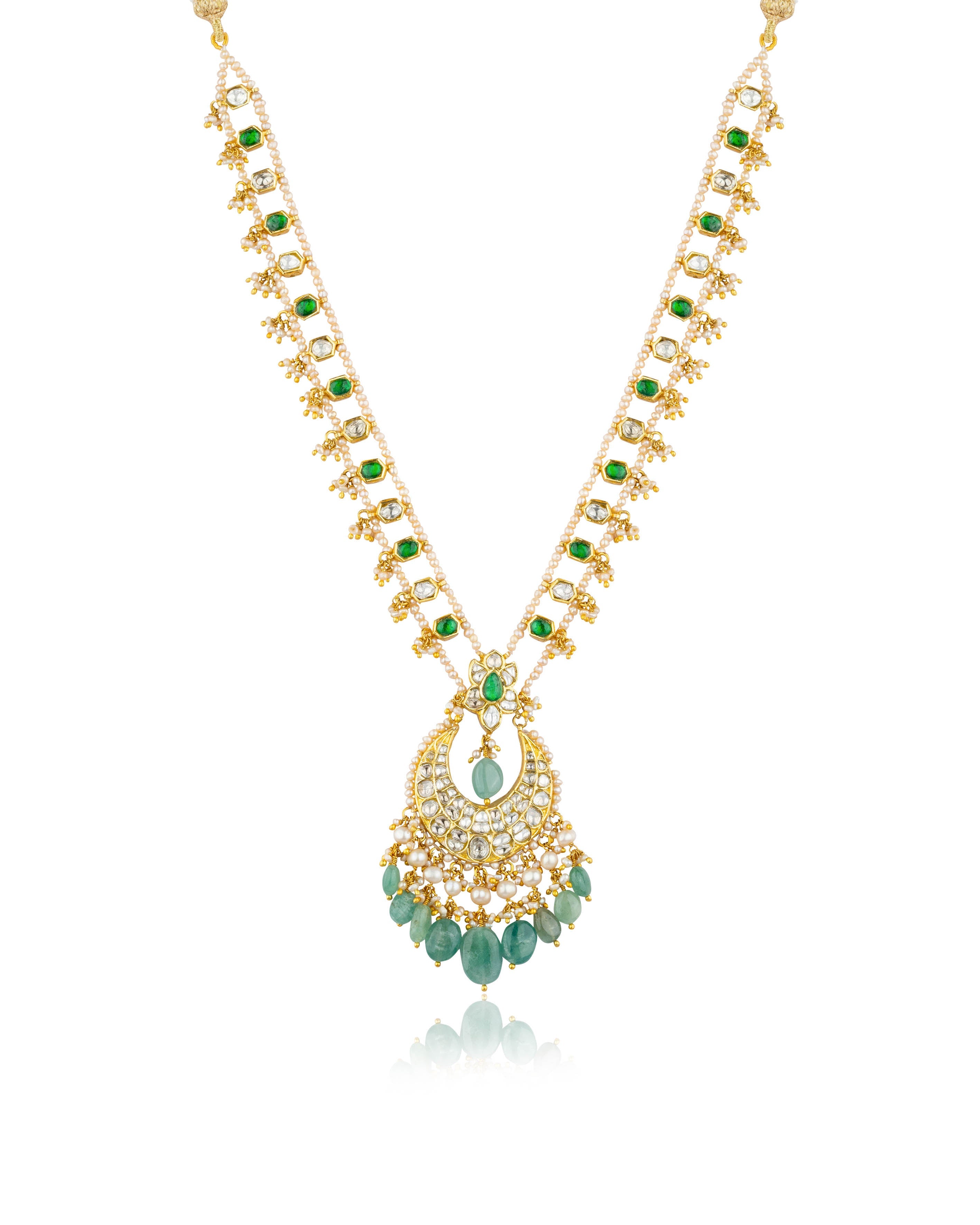 Rosy Polki Long Necklace