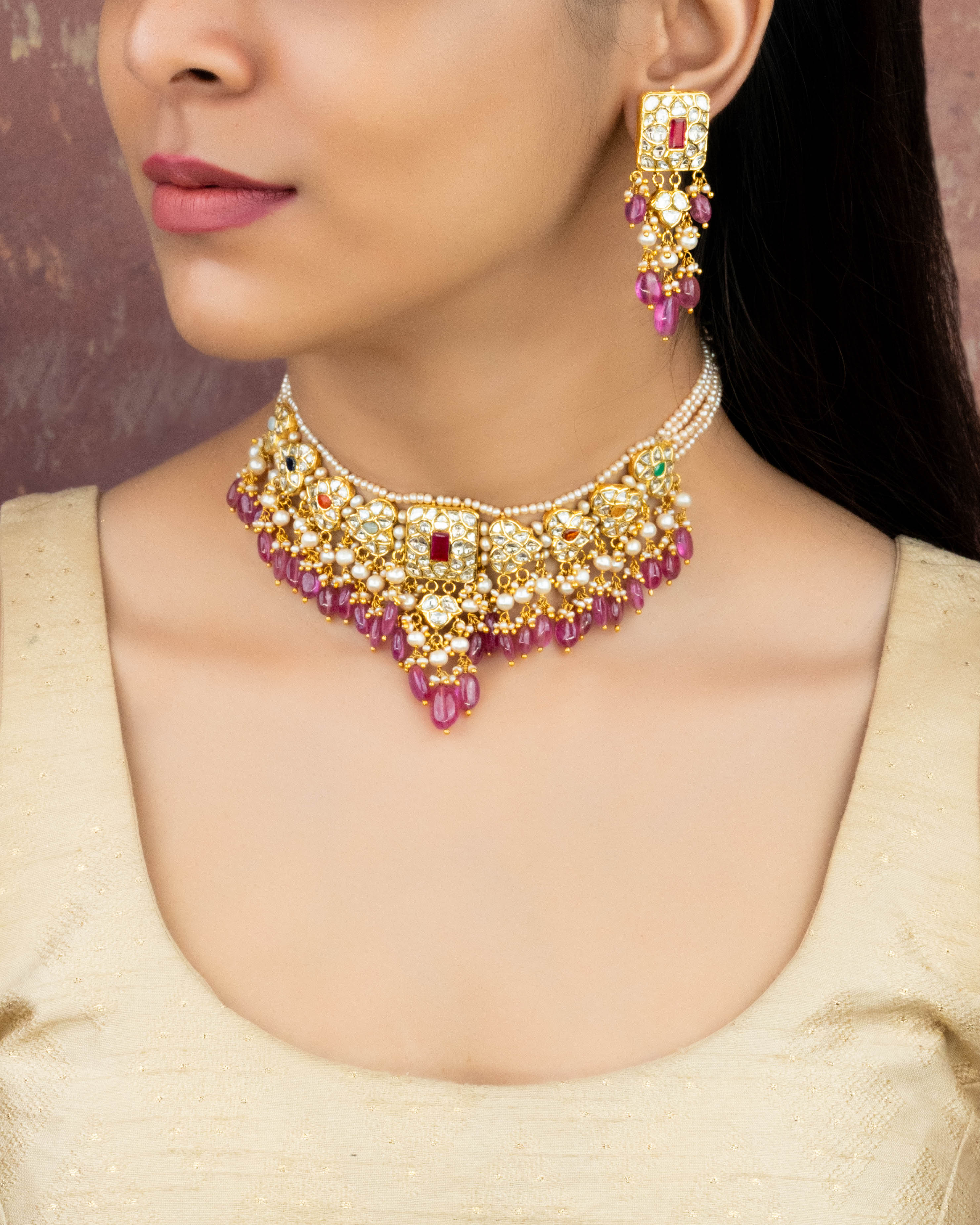 Gia Polki Long Earrings