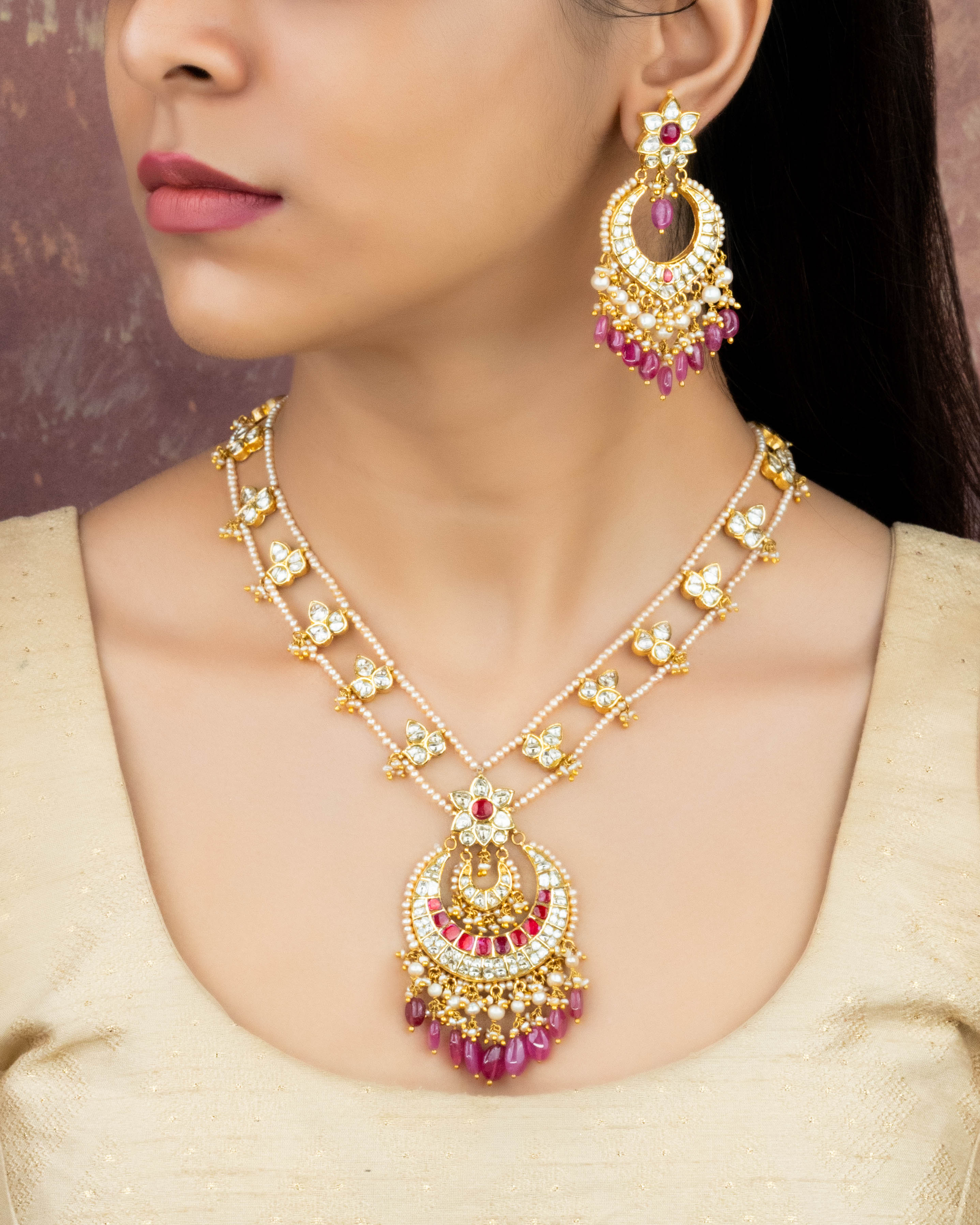 Sara Polki Long Necklace