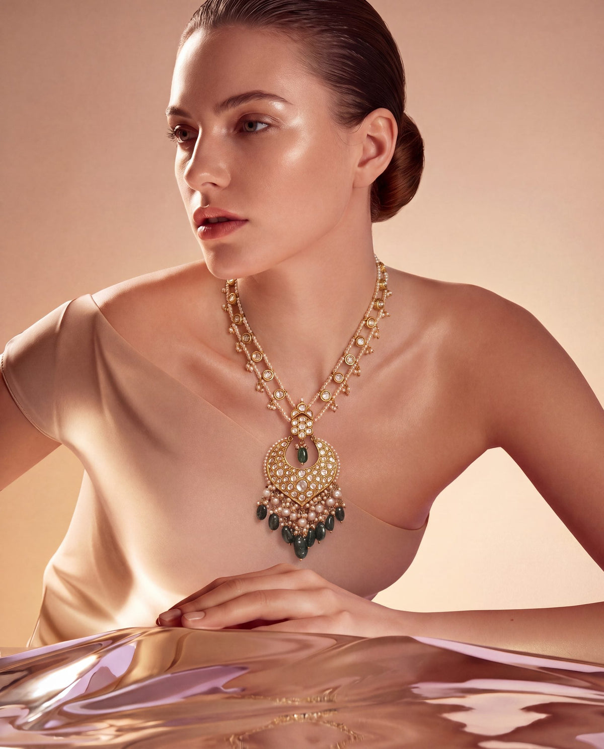 Vishali Polki Long Necklace