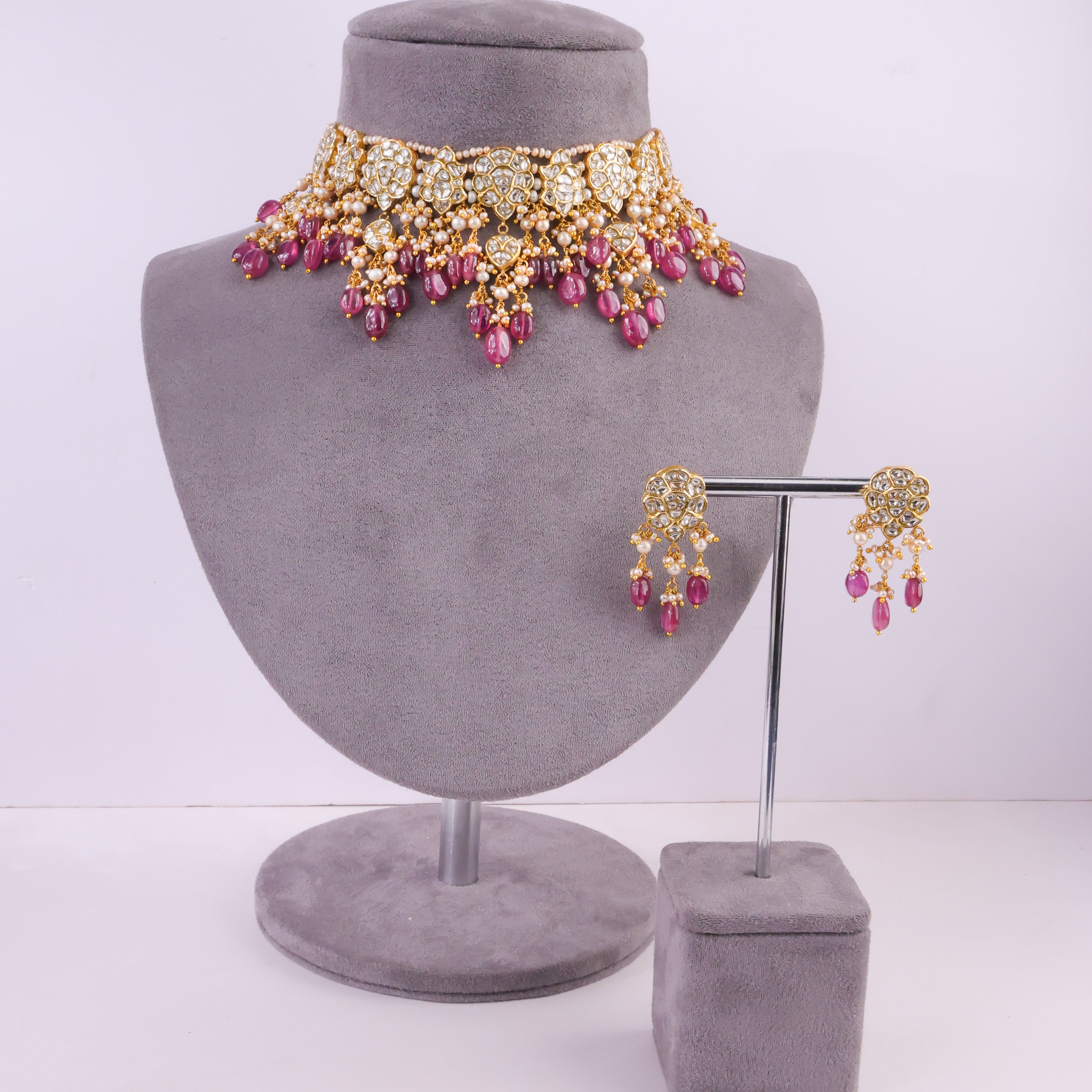 Megha Choker And Payal Tops Polki Set