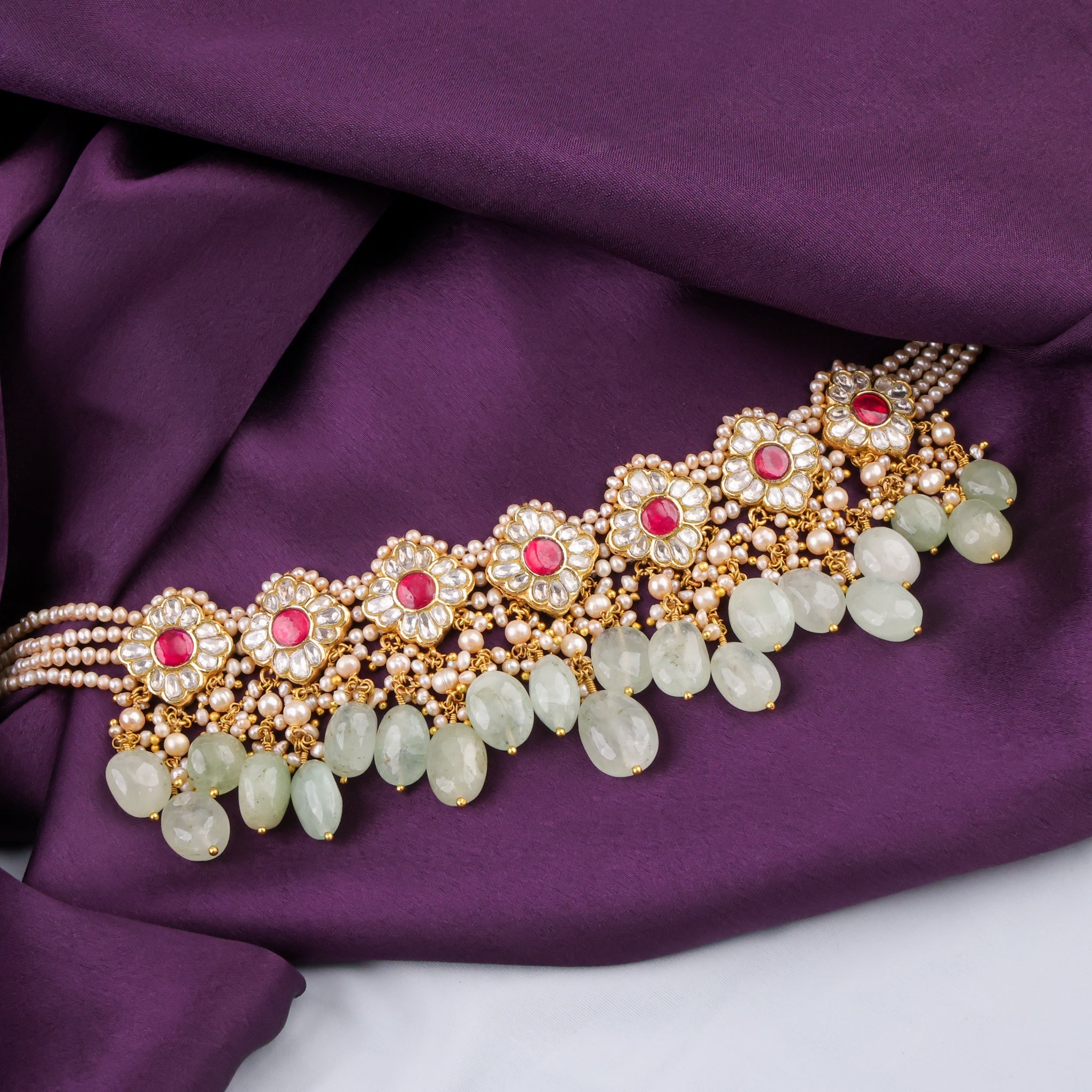 Kimya Choker And Drashti Tops Polki Set