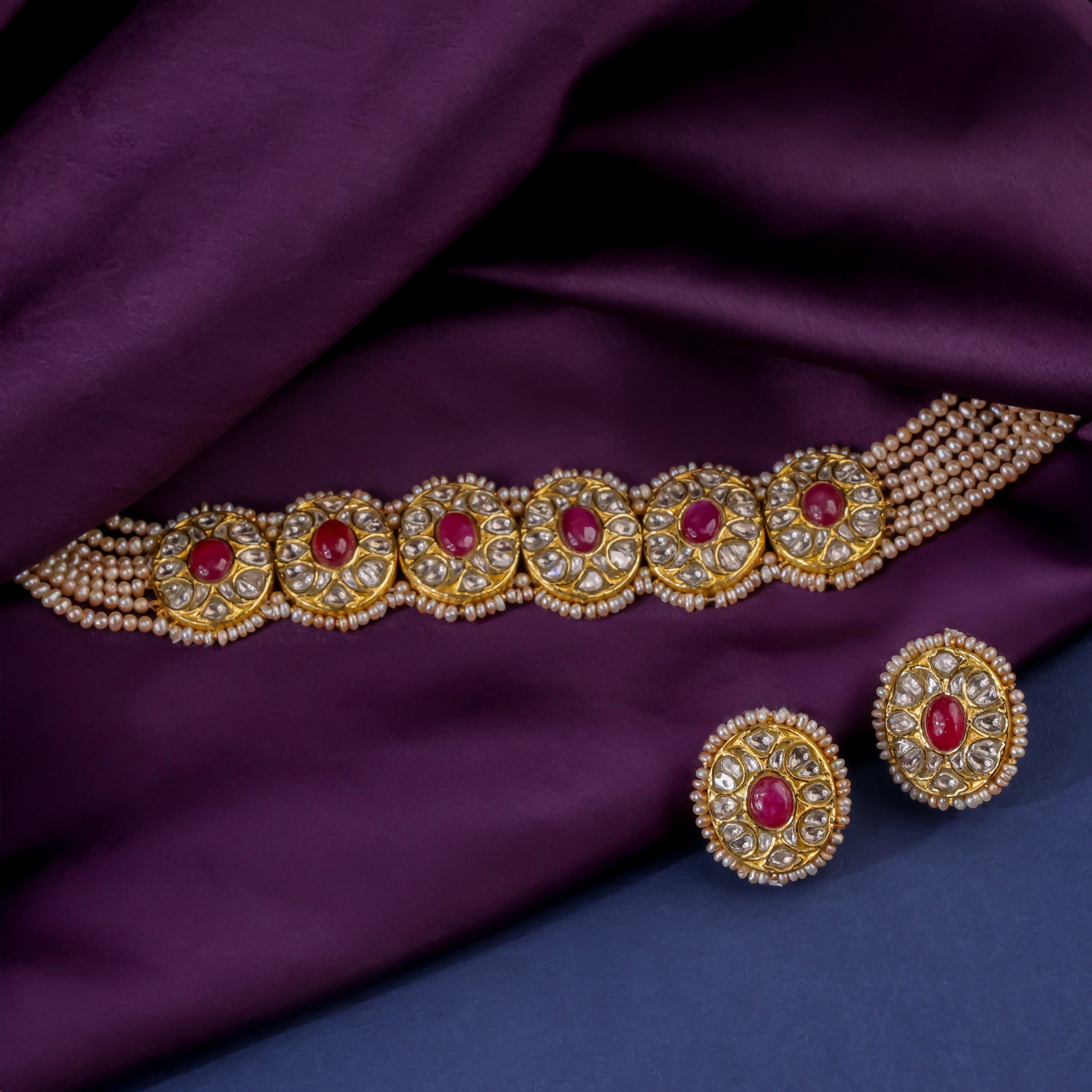 Reena Choker And Simran Tops Polki Set