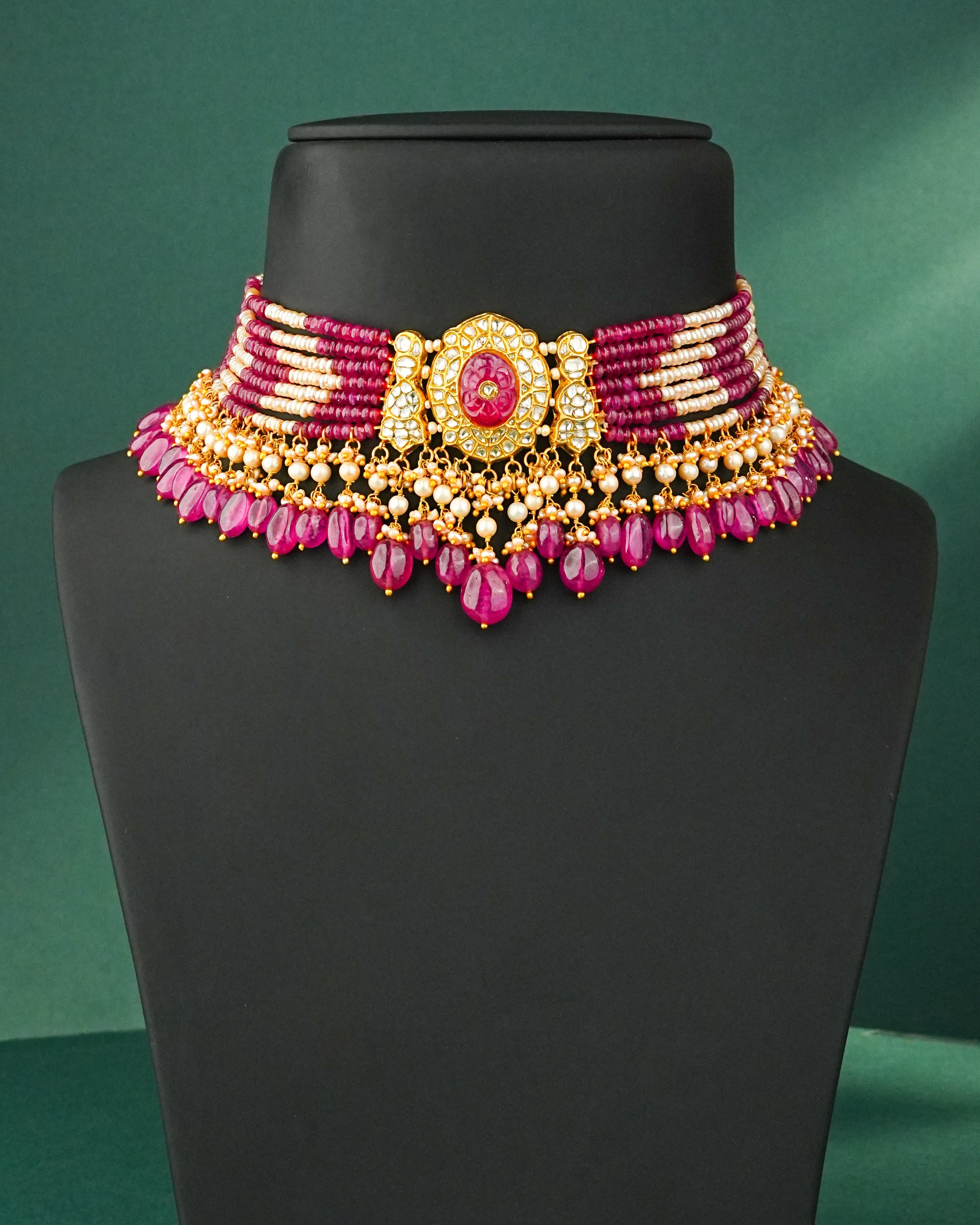 Rehana Polki Bead Choker