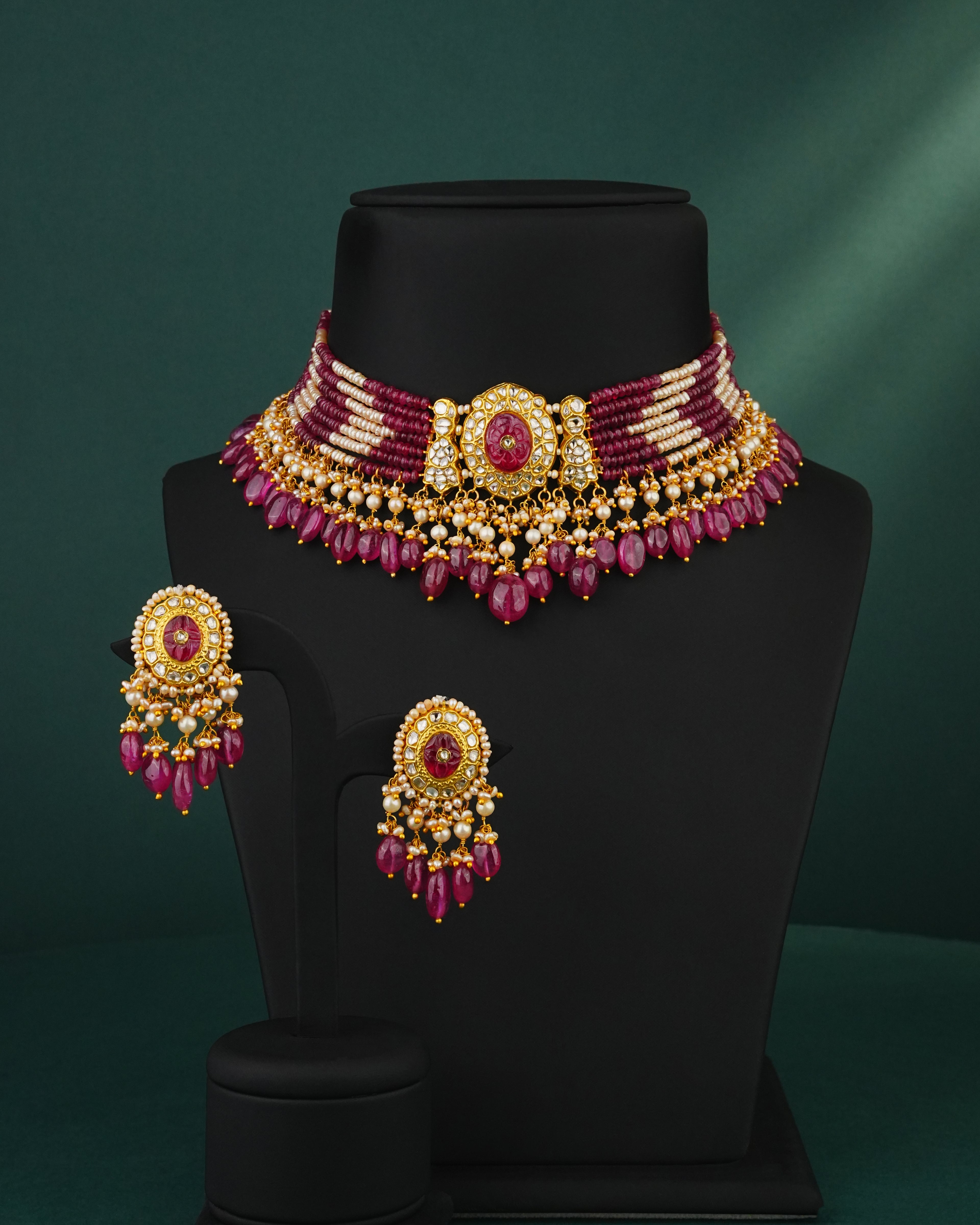 Rehana Polki Bead Choker