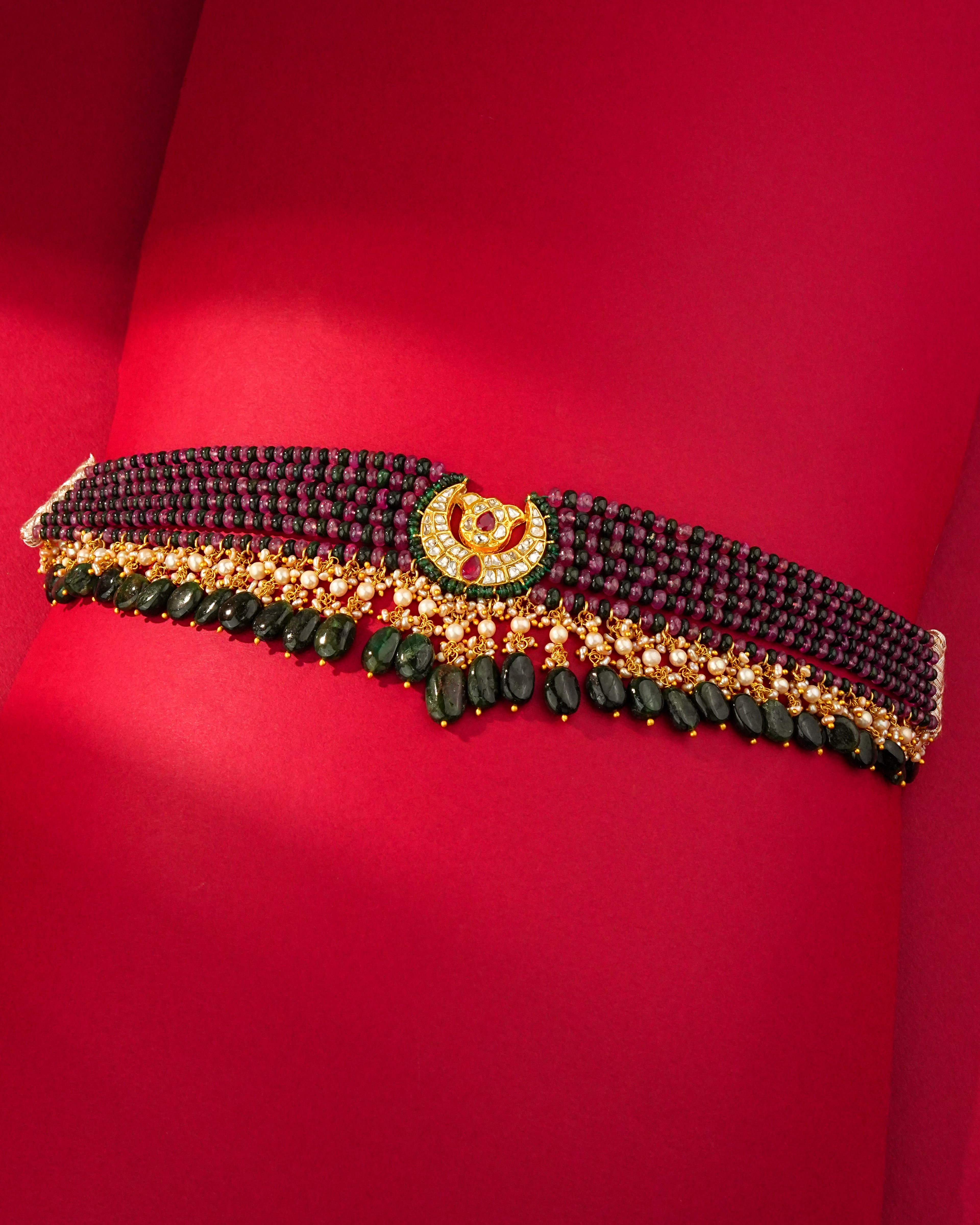 Lata Polki Bead Choker