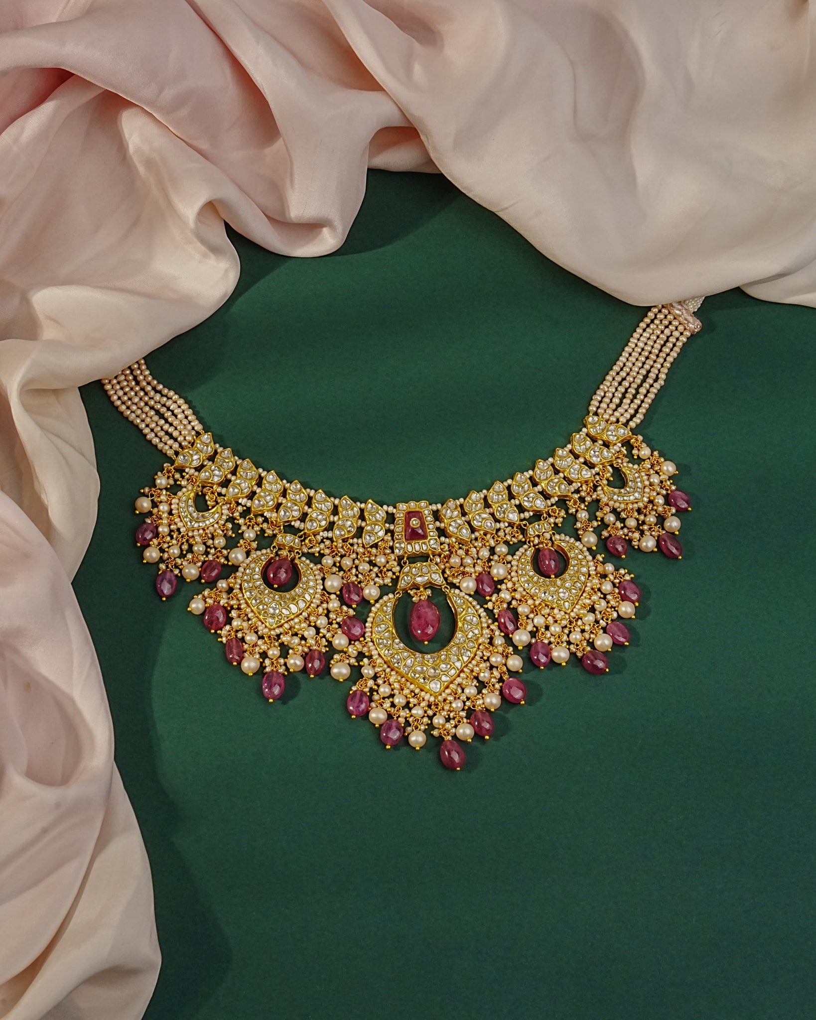 Keshvi Necklace And Kavya Chandbalis Polki Set