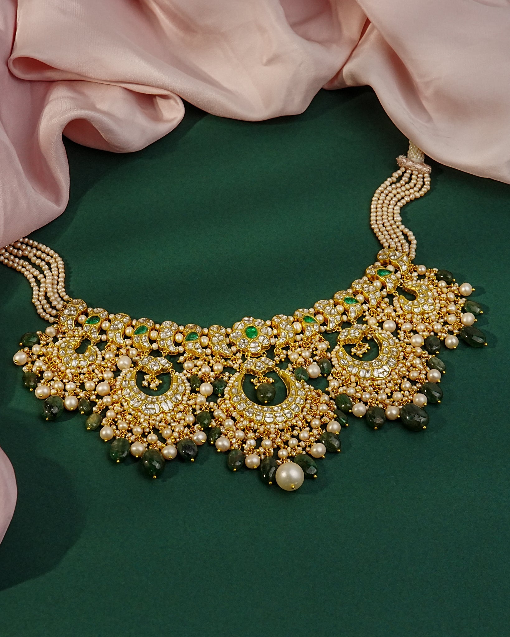 Arunita Necklace And Nita Chandbalis Polki Set