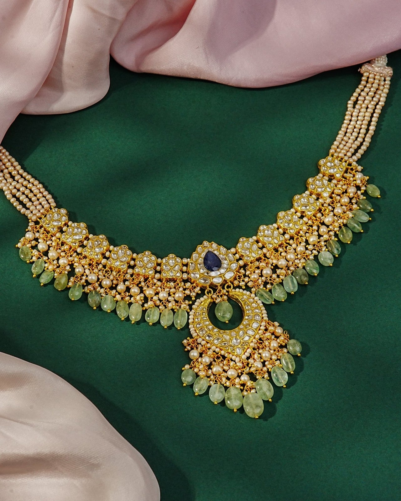 Samrudhi Necklace And Puja Chandbalis Polki Set