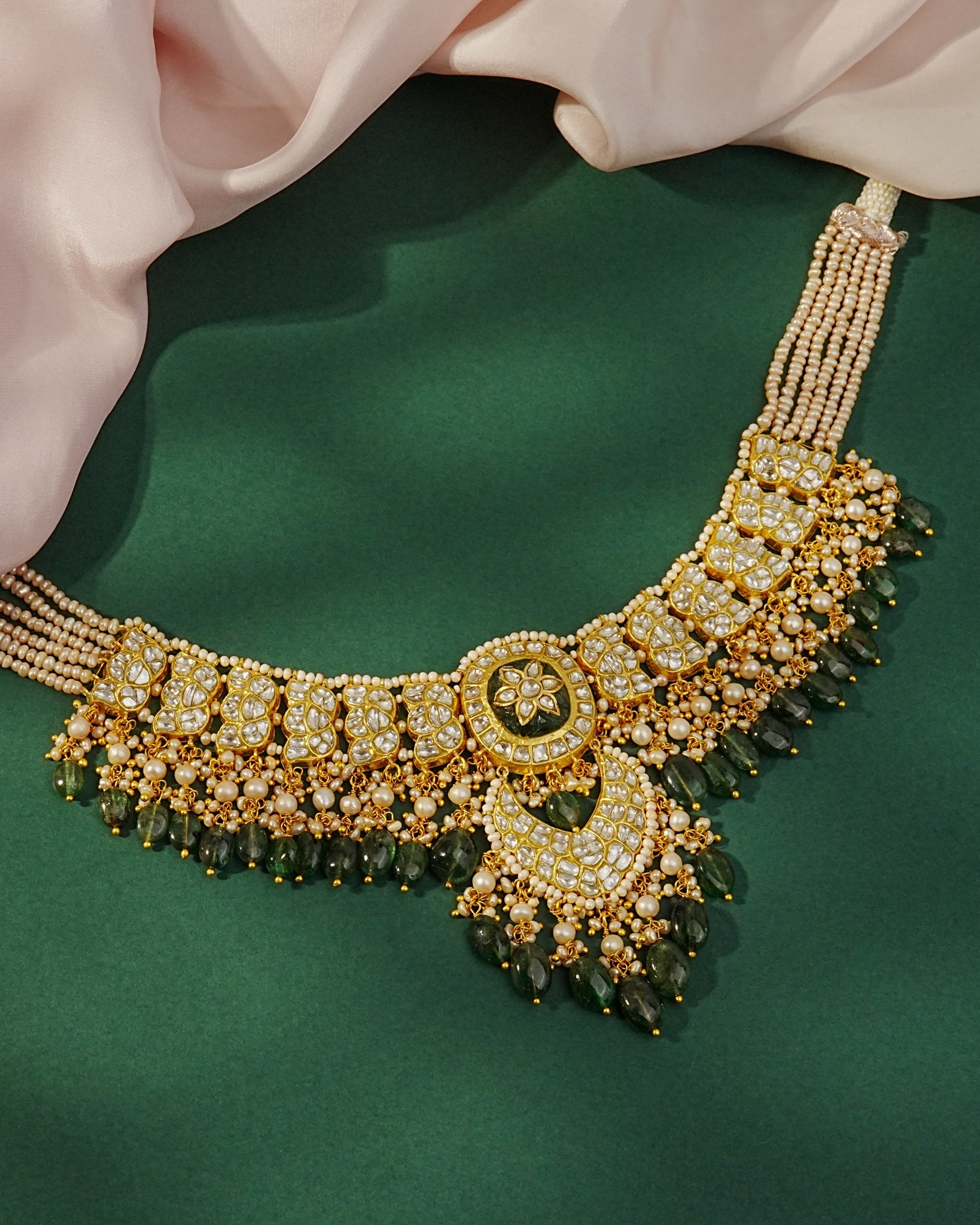 Niti Necklace And Mishu Chandbalis Polki Set