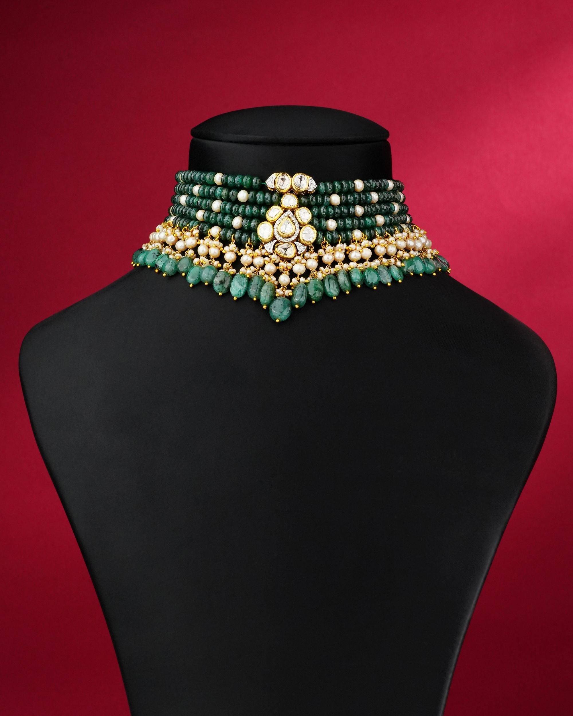 Utpala Polki And Diamond Bead Choker - NO ORDERS