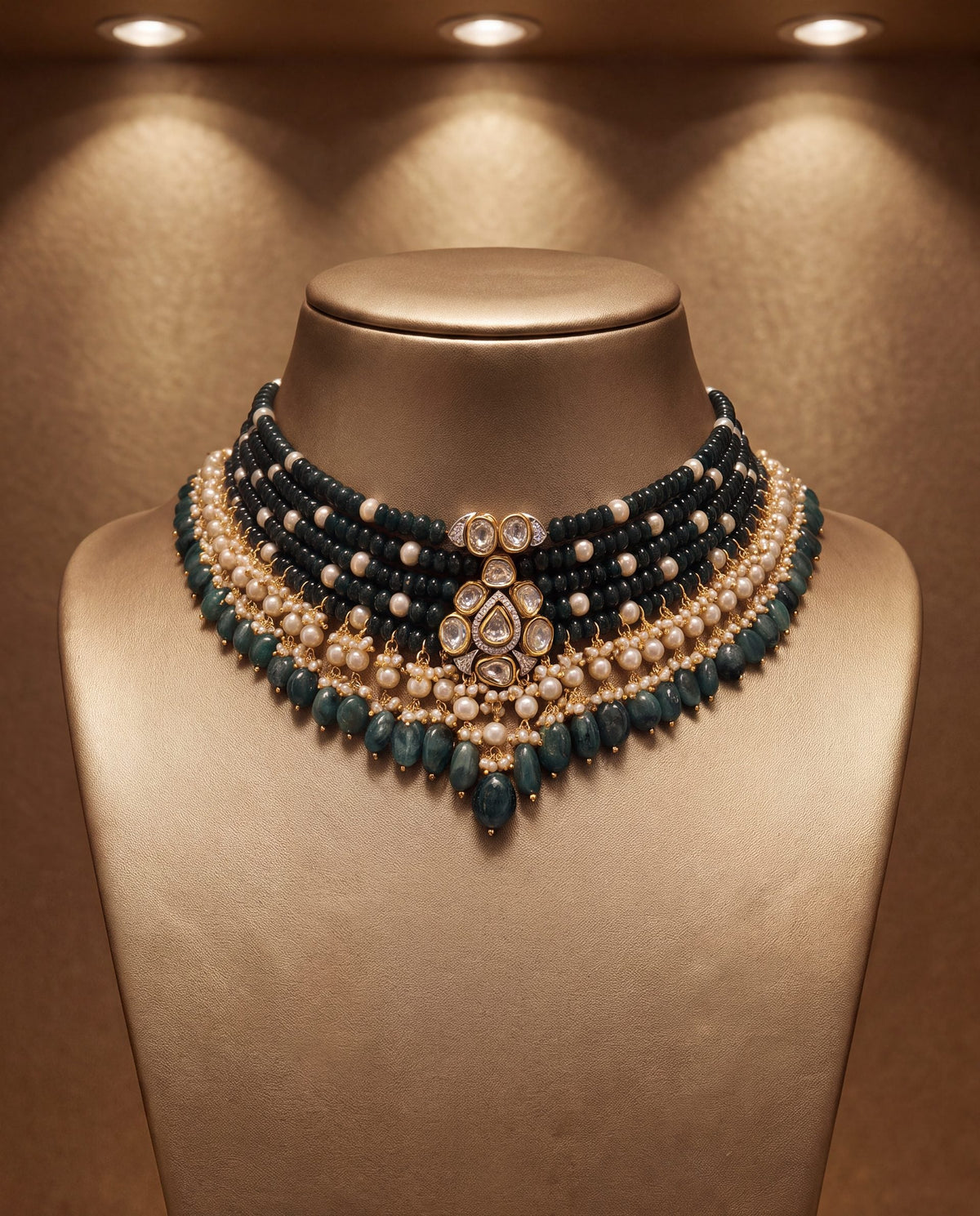 Gauri Polki And Diamond Bead Choker