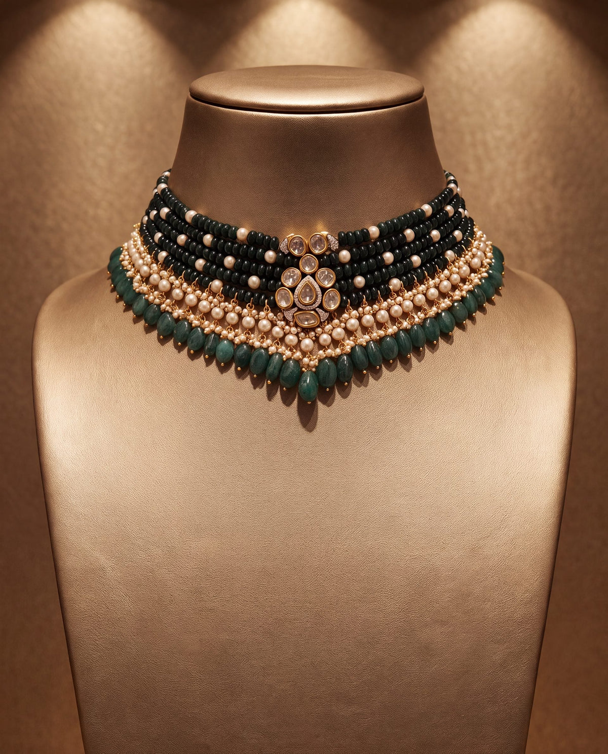 Utpala Polki And Diamond Bead Choker