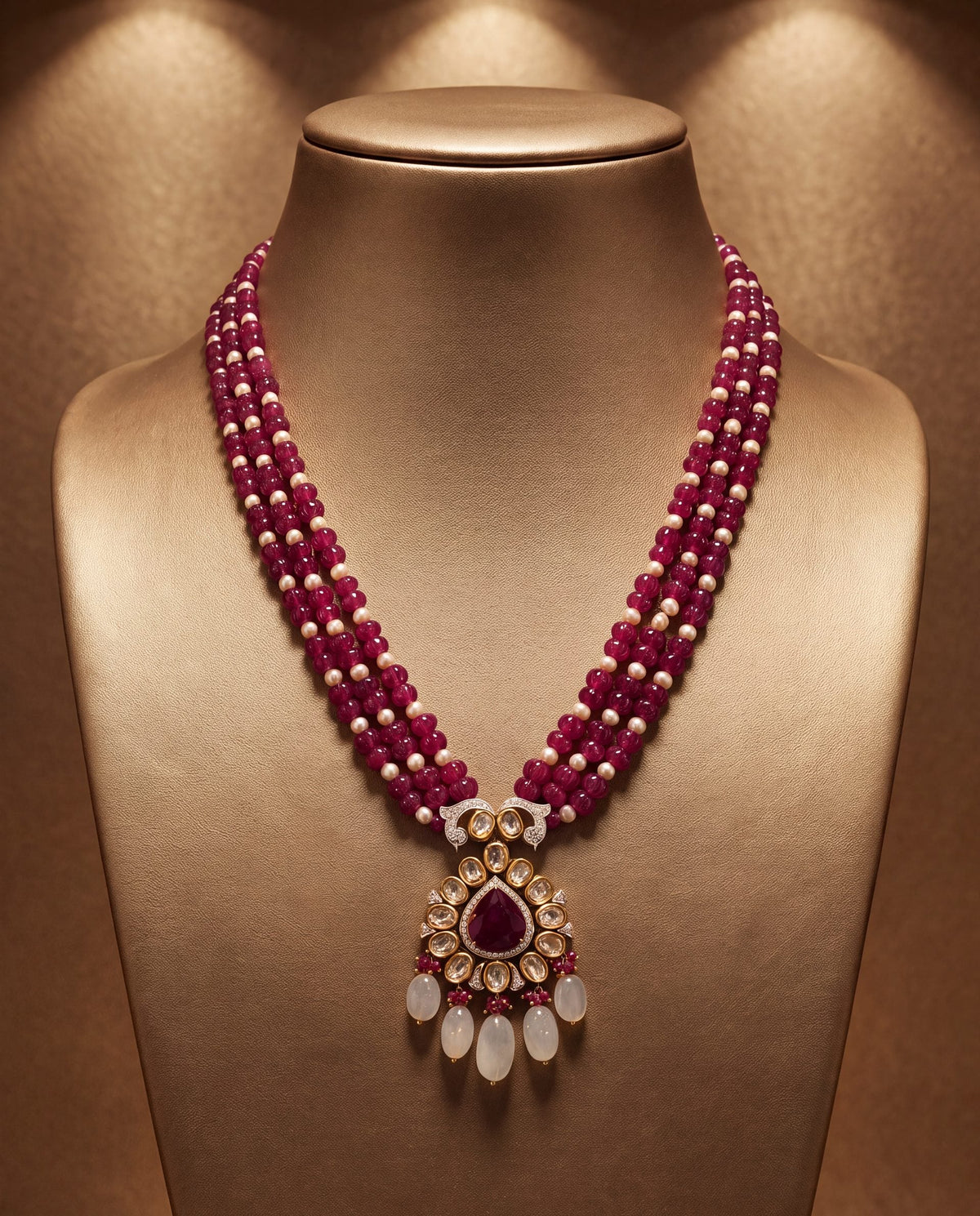 Vallari Polki And Diamond Bead Pendant