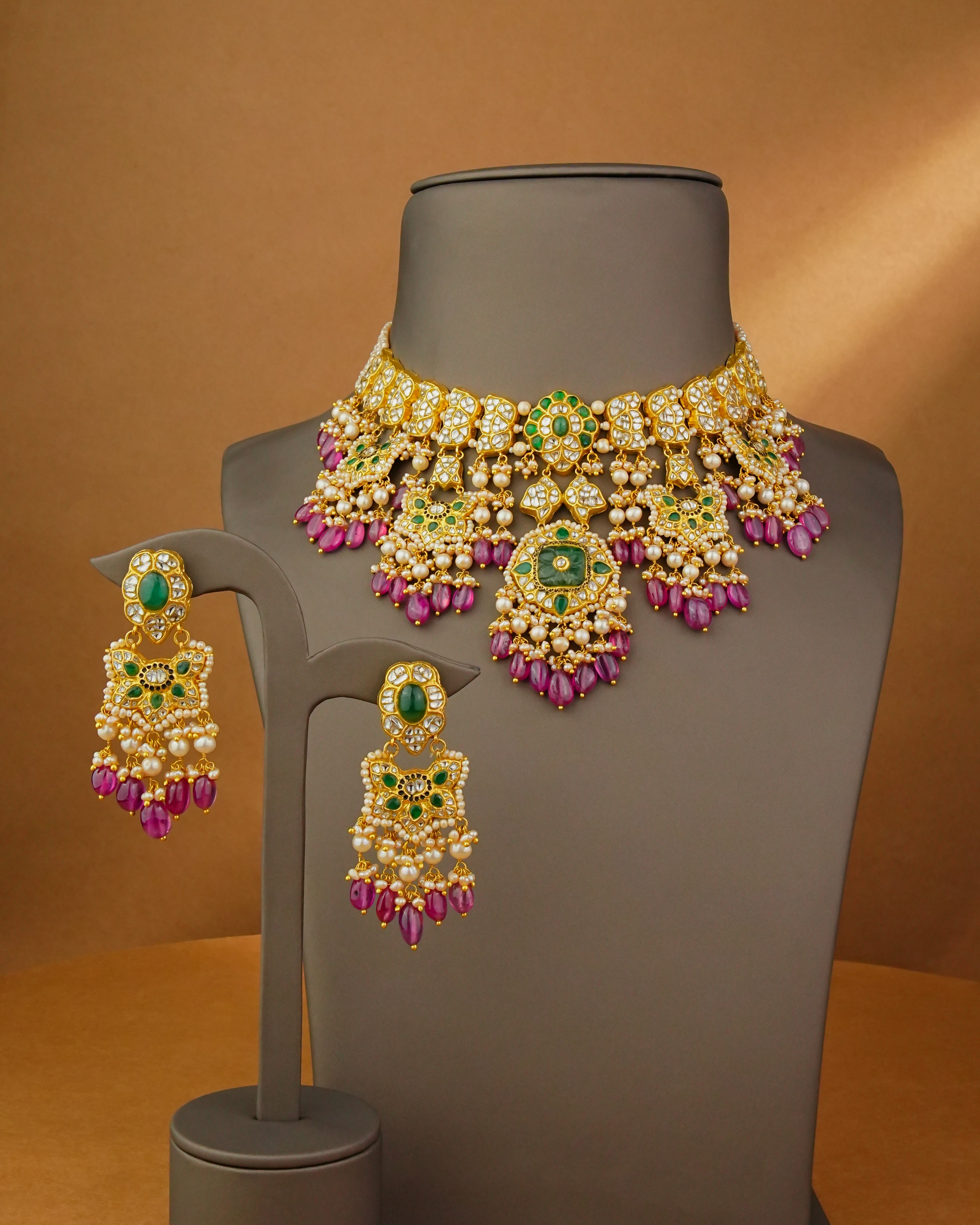 Drisha Polki Long Earrings