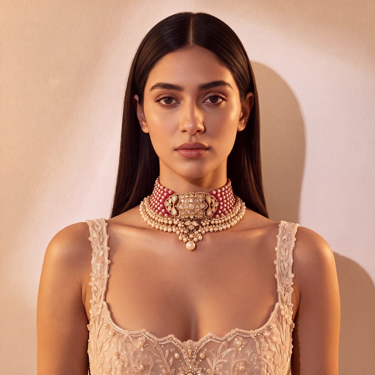 Nahila Polki Bead Choker