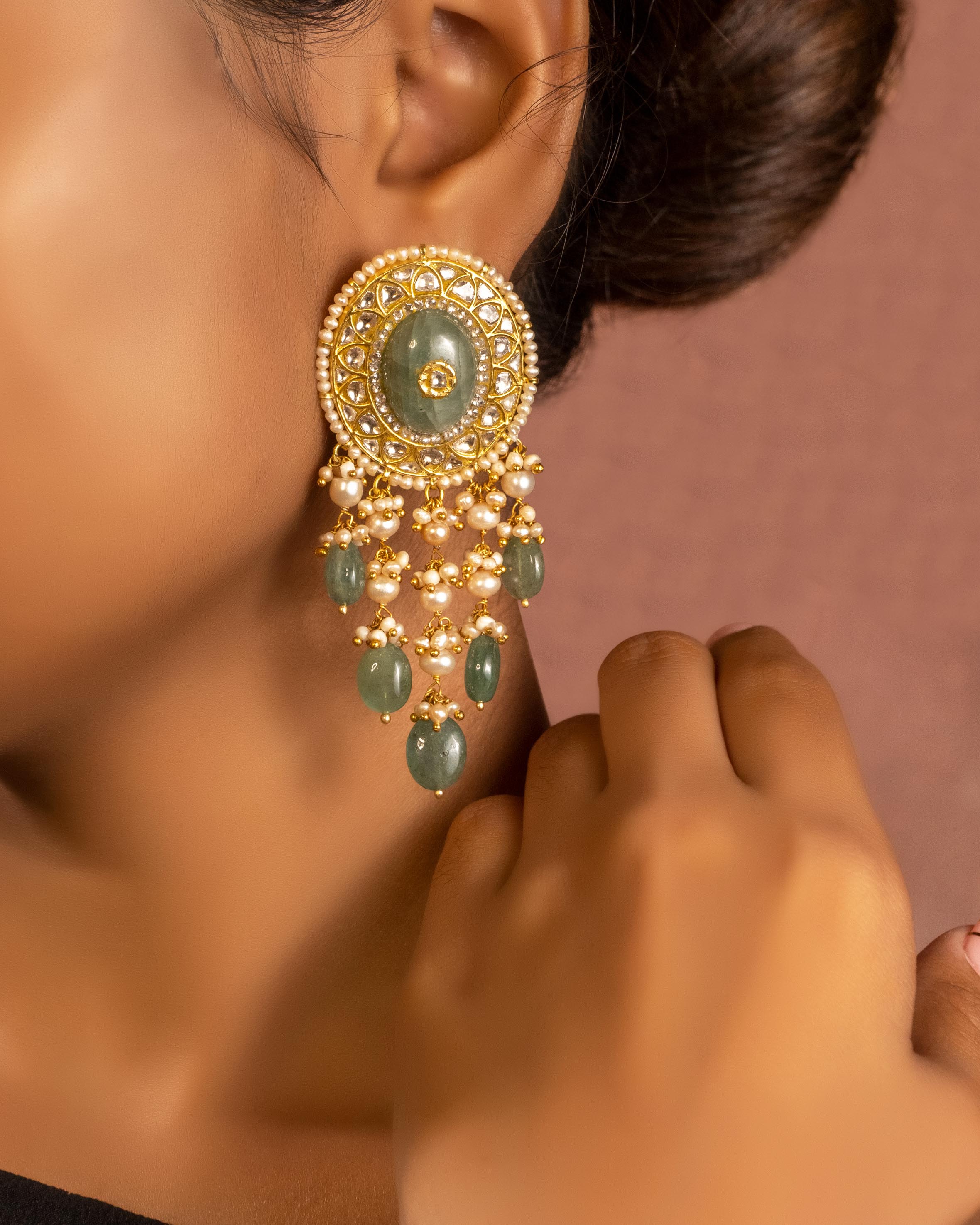 Geeta Necklace And Neera Tops Polki Set