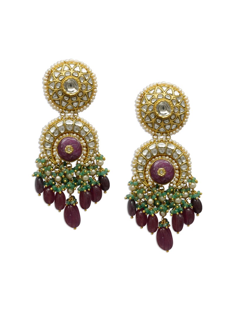 Arya Necklace and Abia Earrings Polki Set