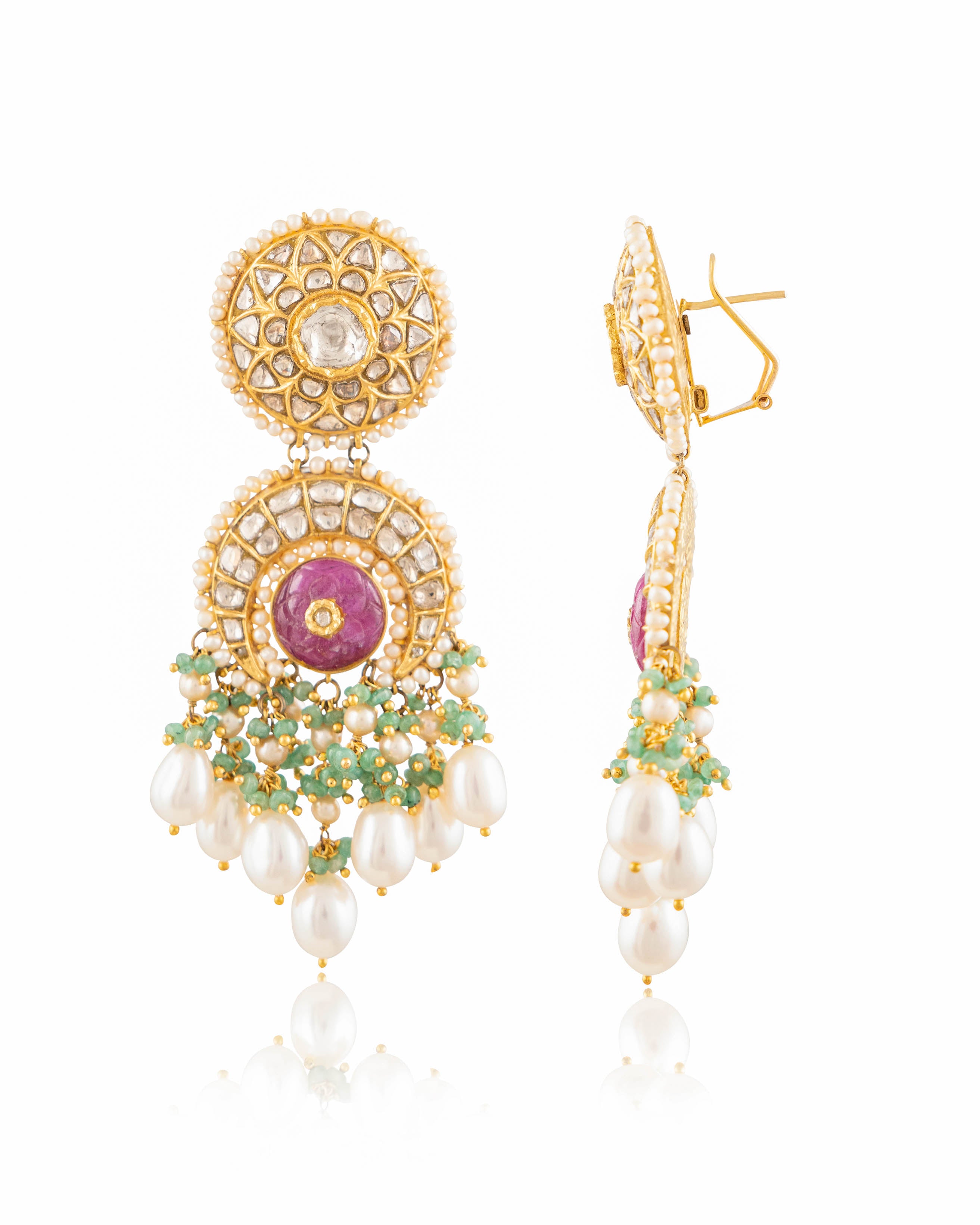 Abia Polki Long Earrings