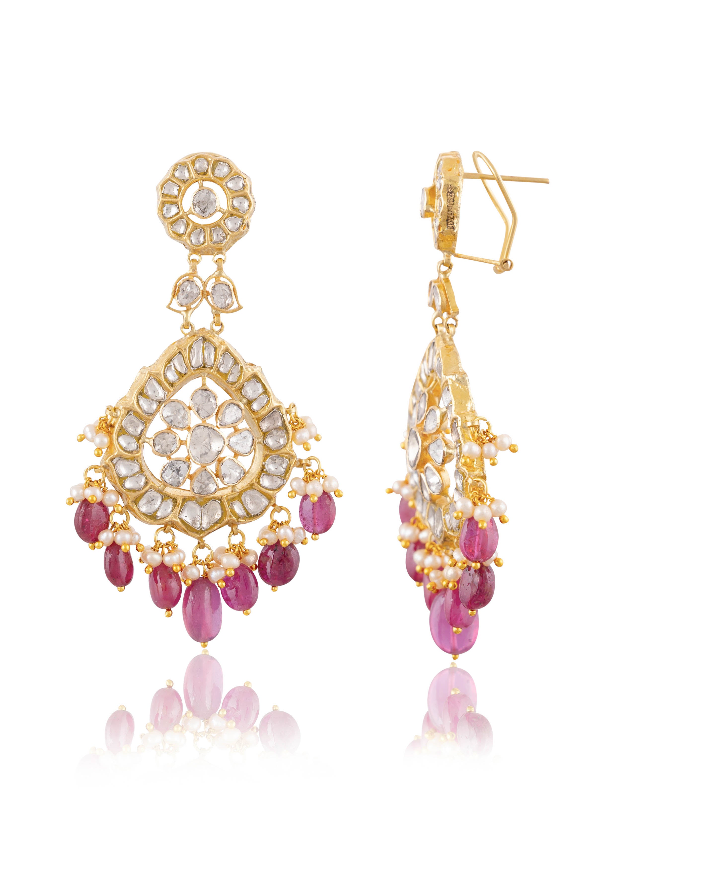Sanchi Polki Long Earrings