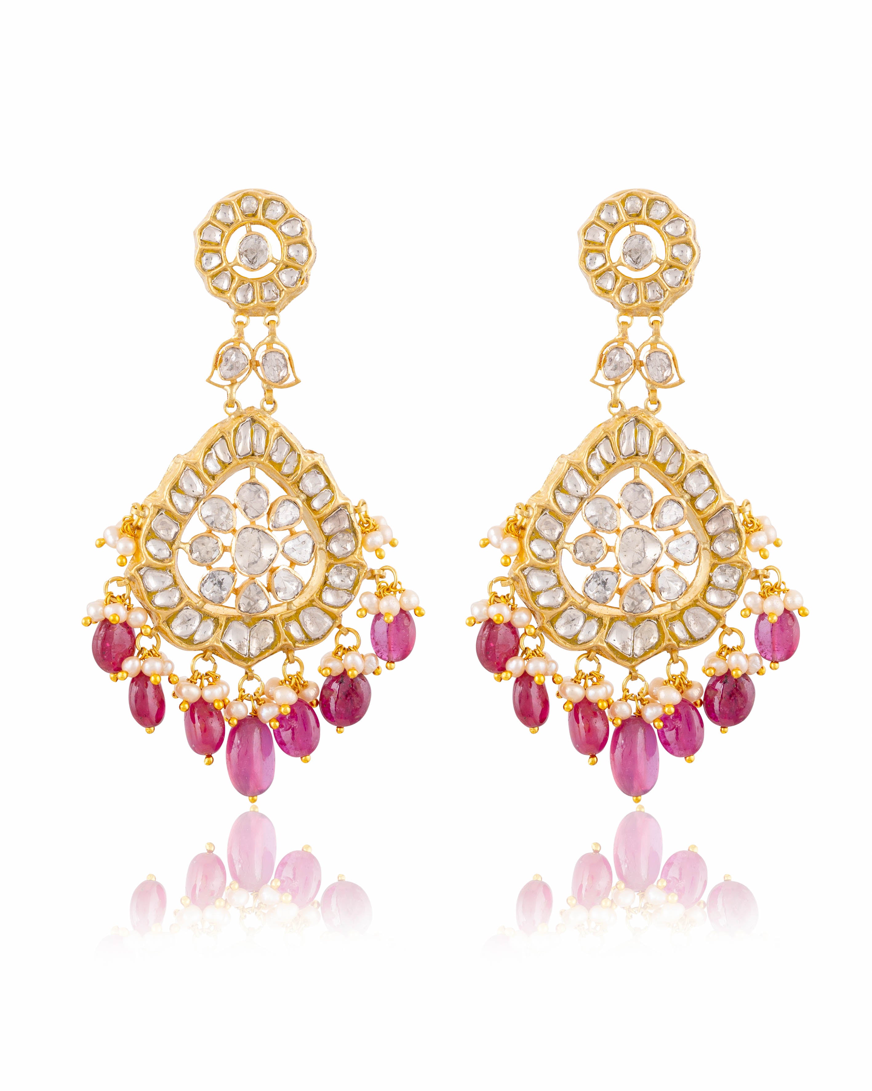 Sanchi Polki Long Earrings