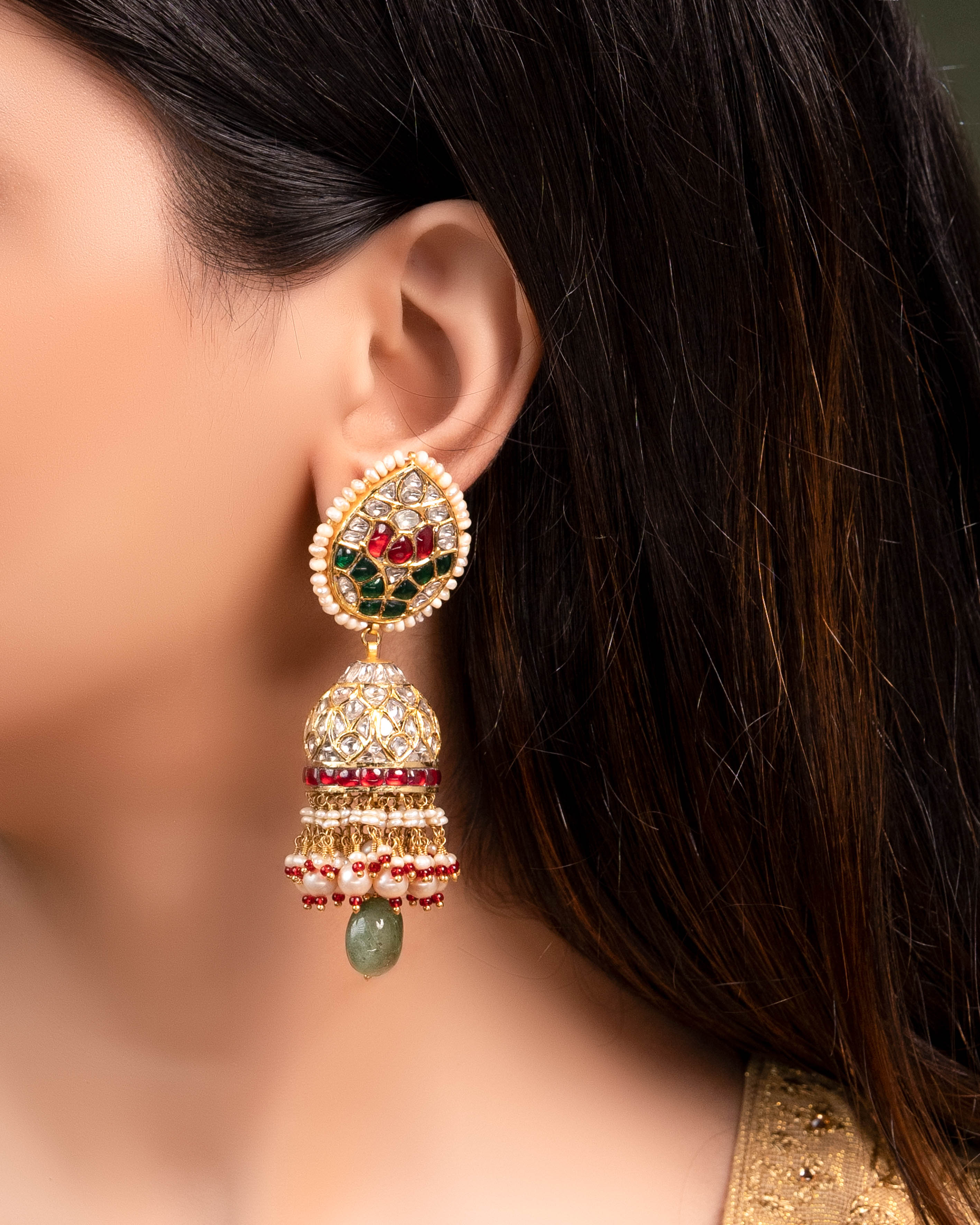 Anokhi Polki Jhumkas