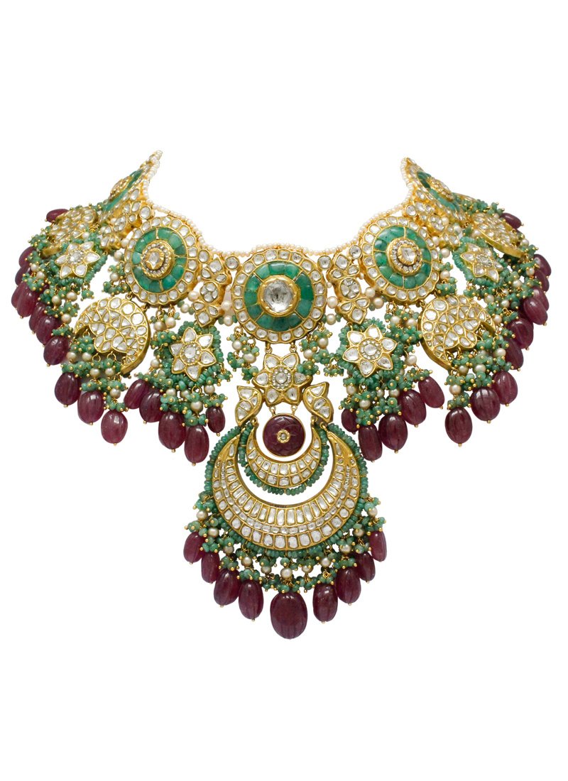 Arya Necklace and Abia Earrings Polki Set