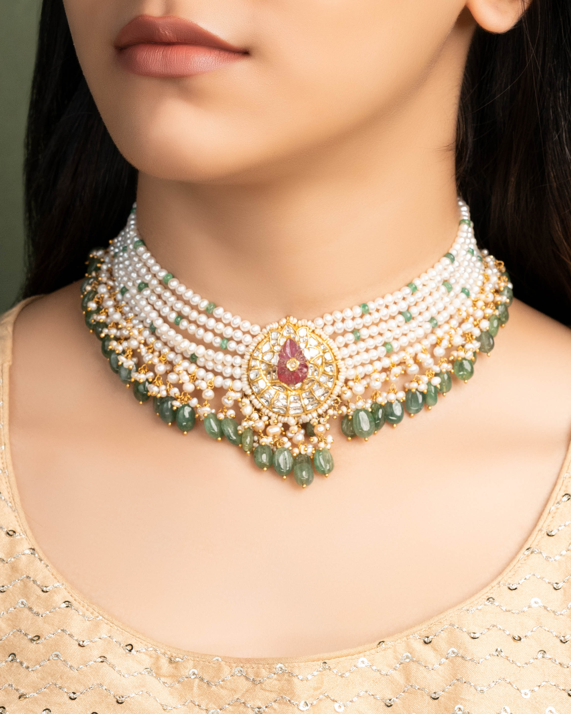 Shreenika Polki Bead Choker - NO ORDERS