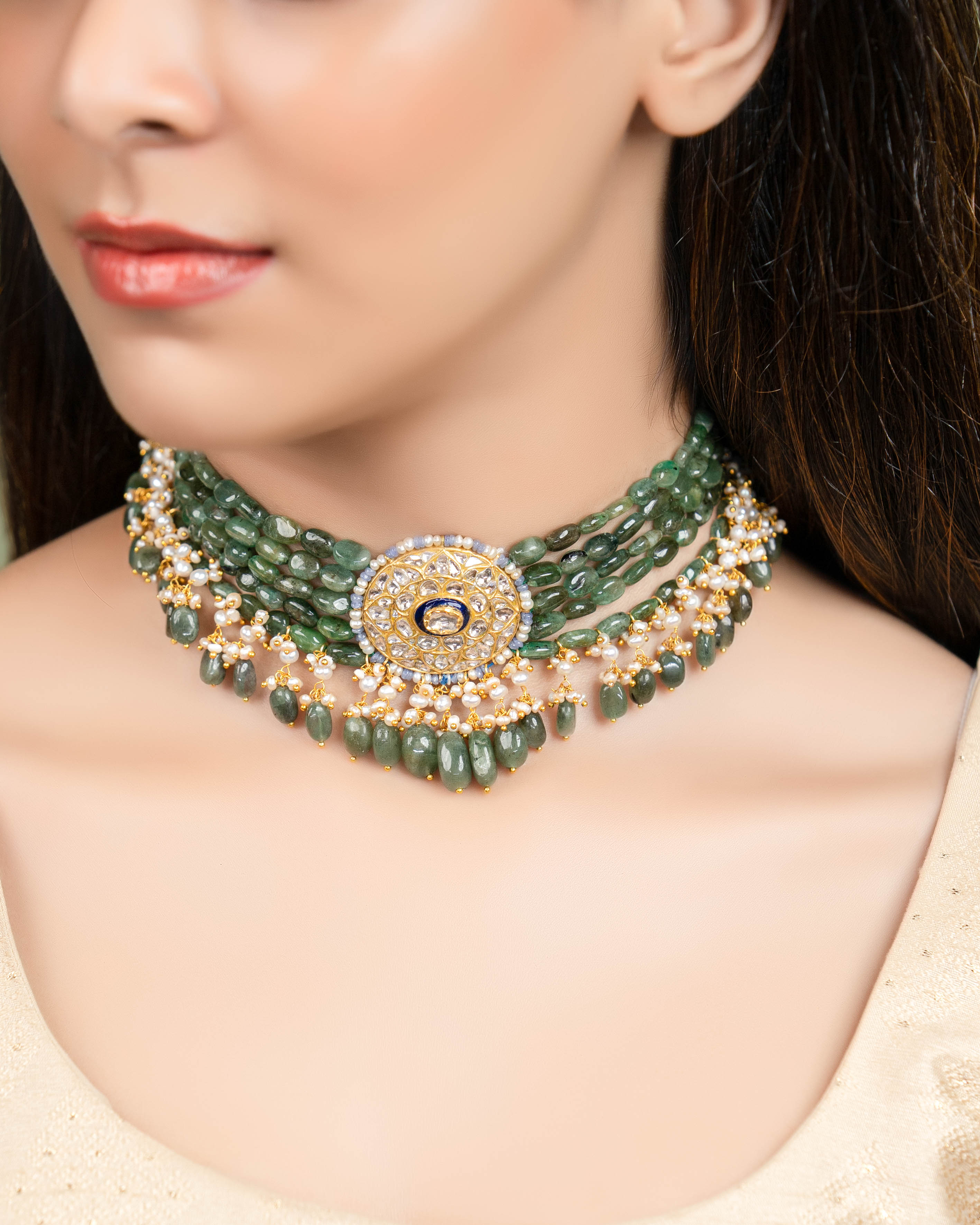 Latika Polki Bead Choker