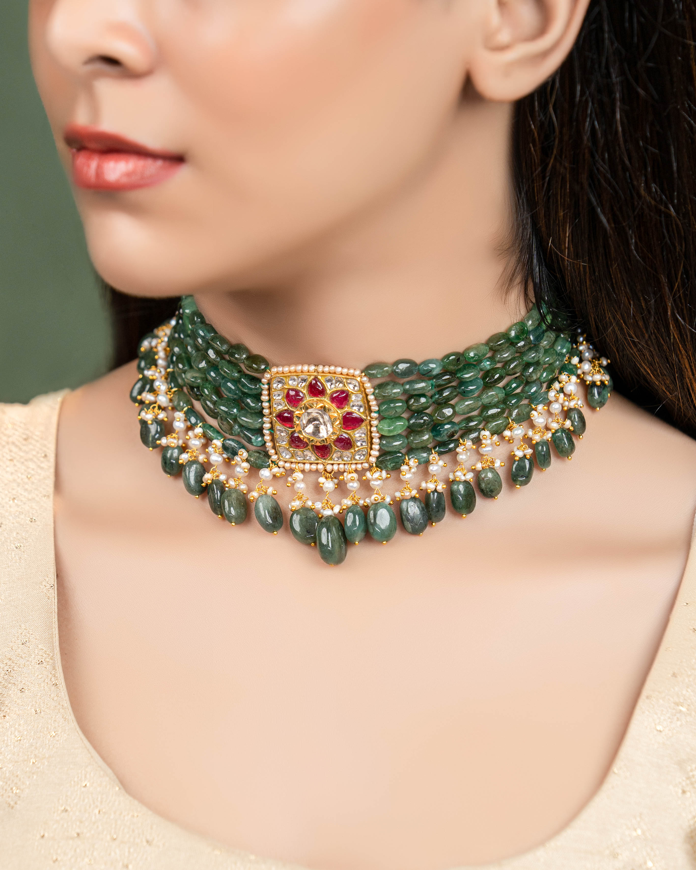 Kiara Polki Bead Choker