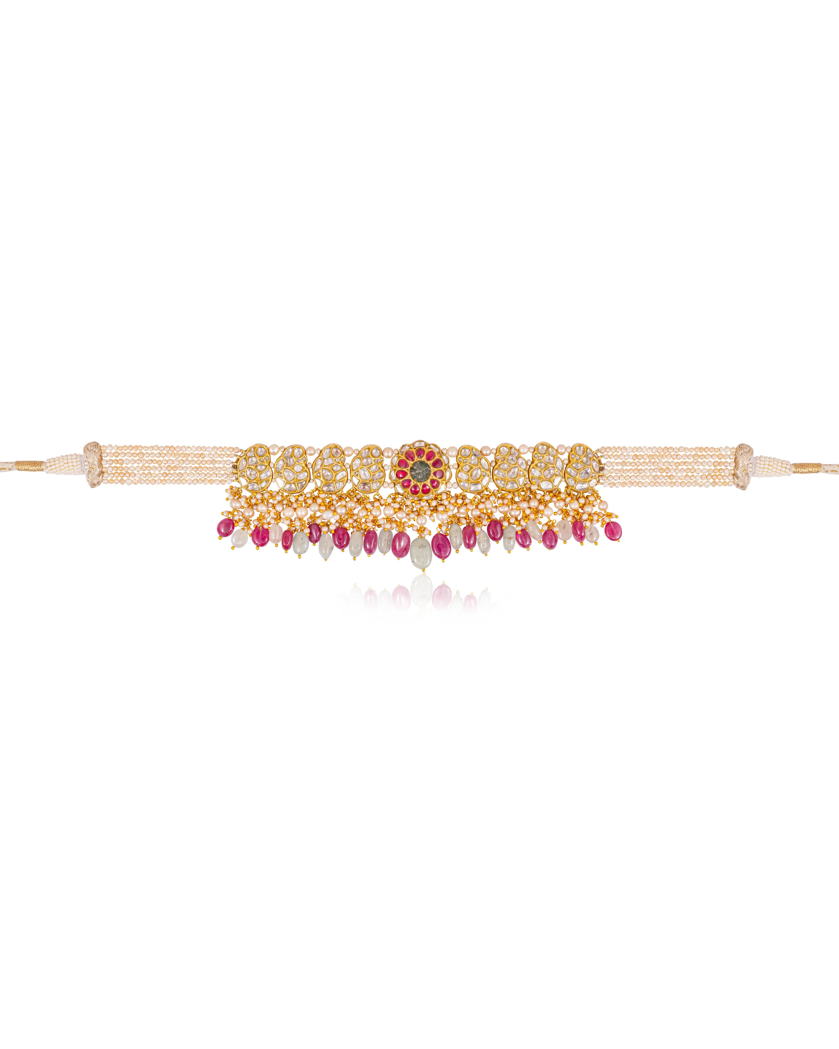 Trishika Choker And Nishat Tops Polki Set