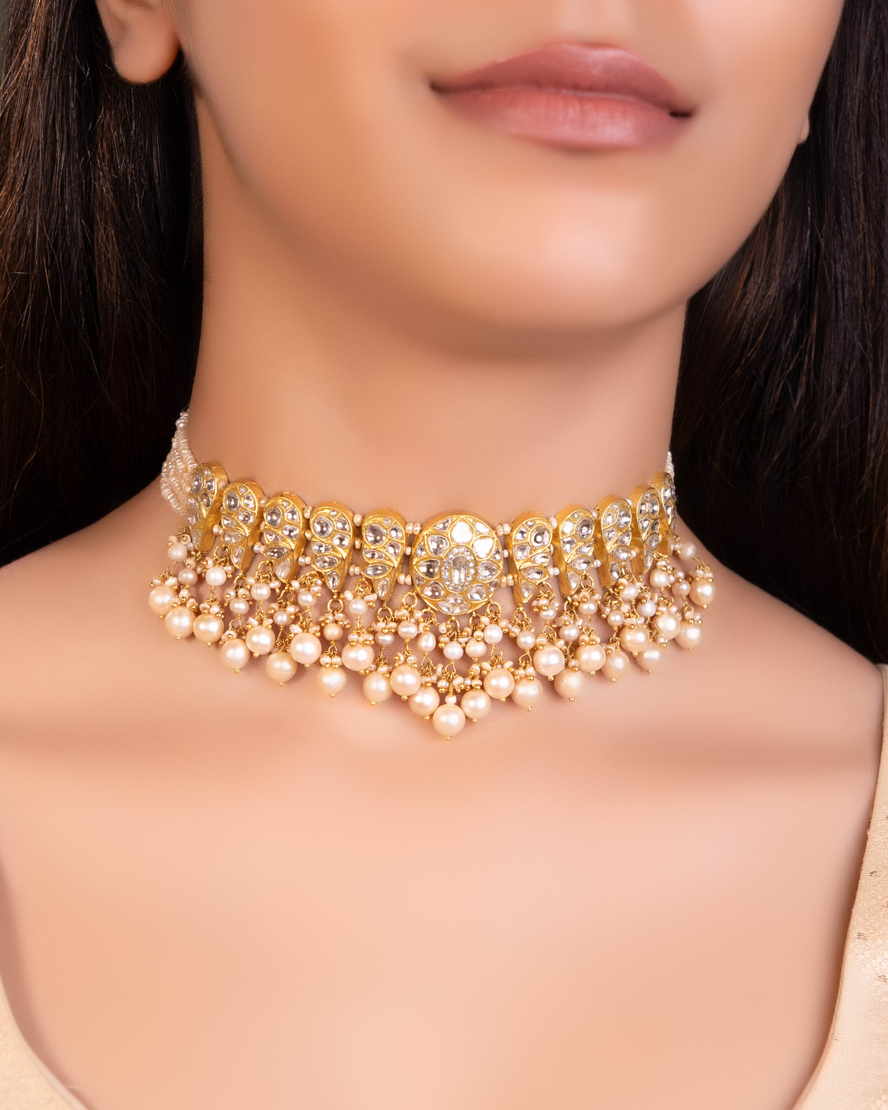 Nikaha Choker And Supdeep Tops Polki Set