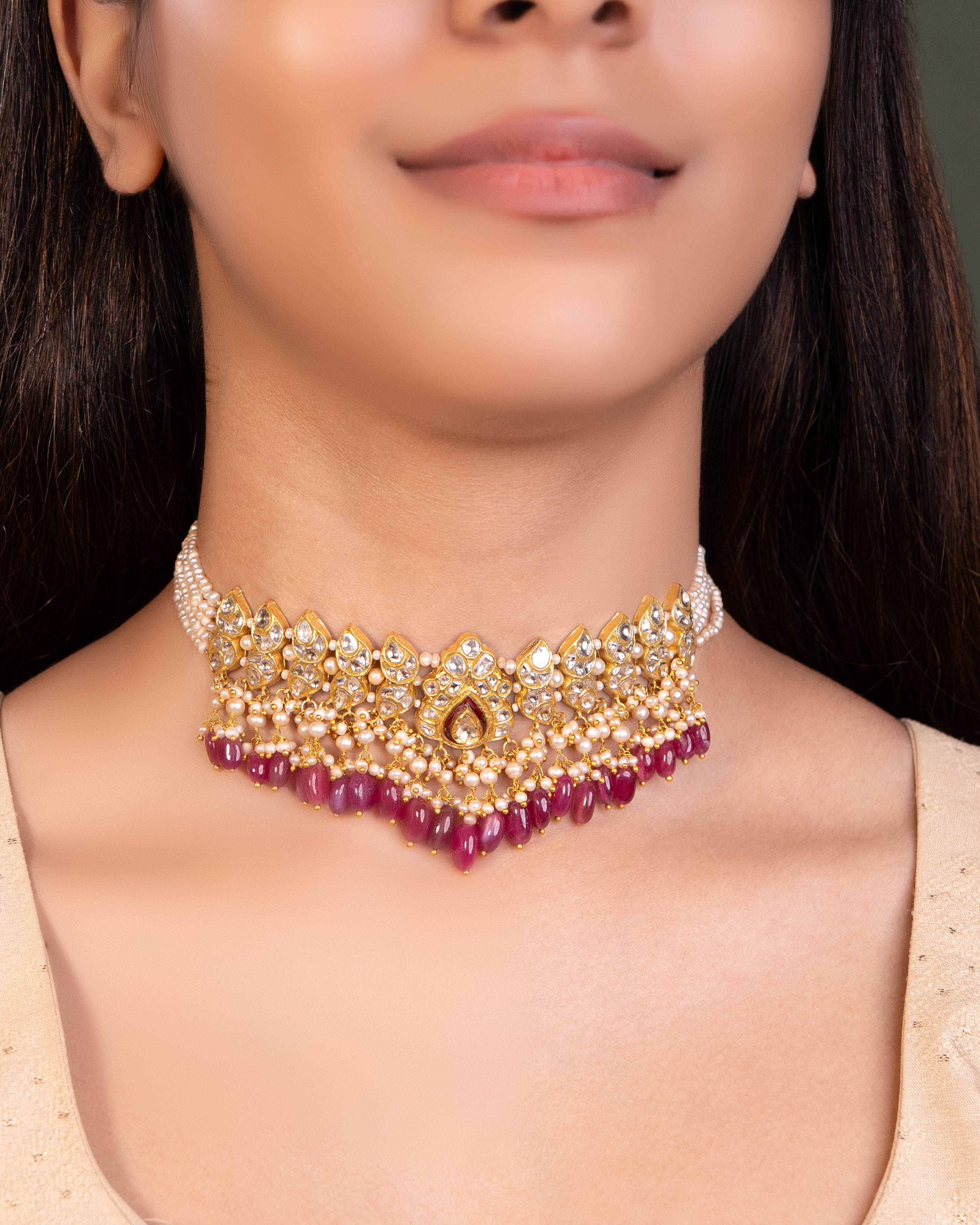 Reema Choker And Latika Tops Polki Set