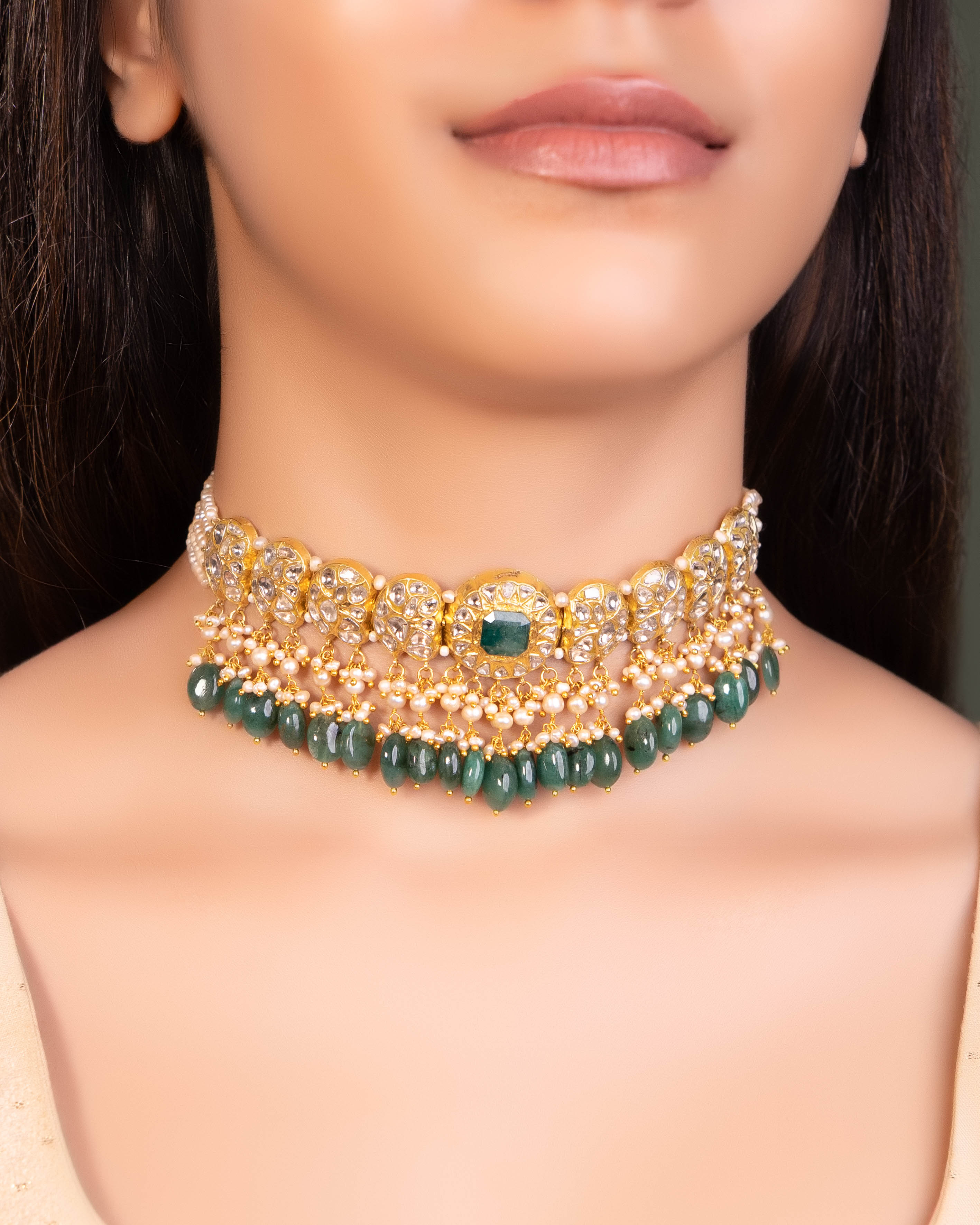 Mariam Choker And Ishika Tops Polki Set