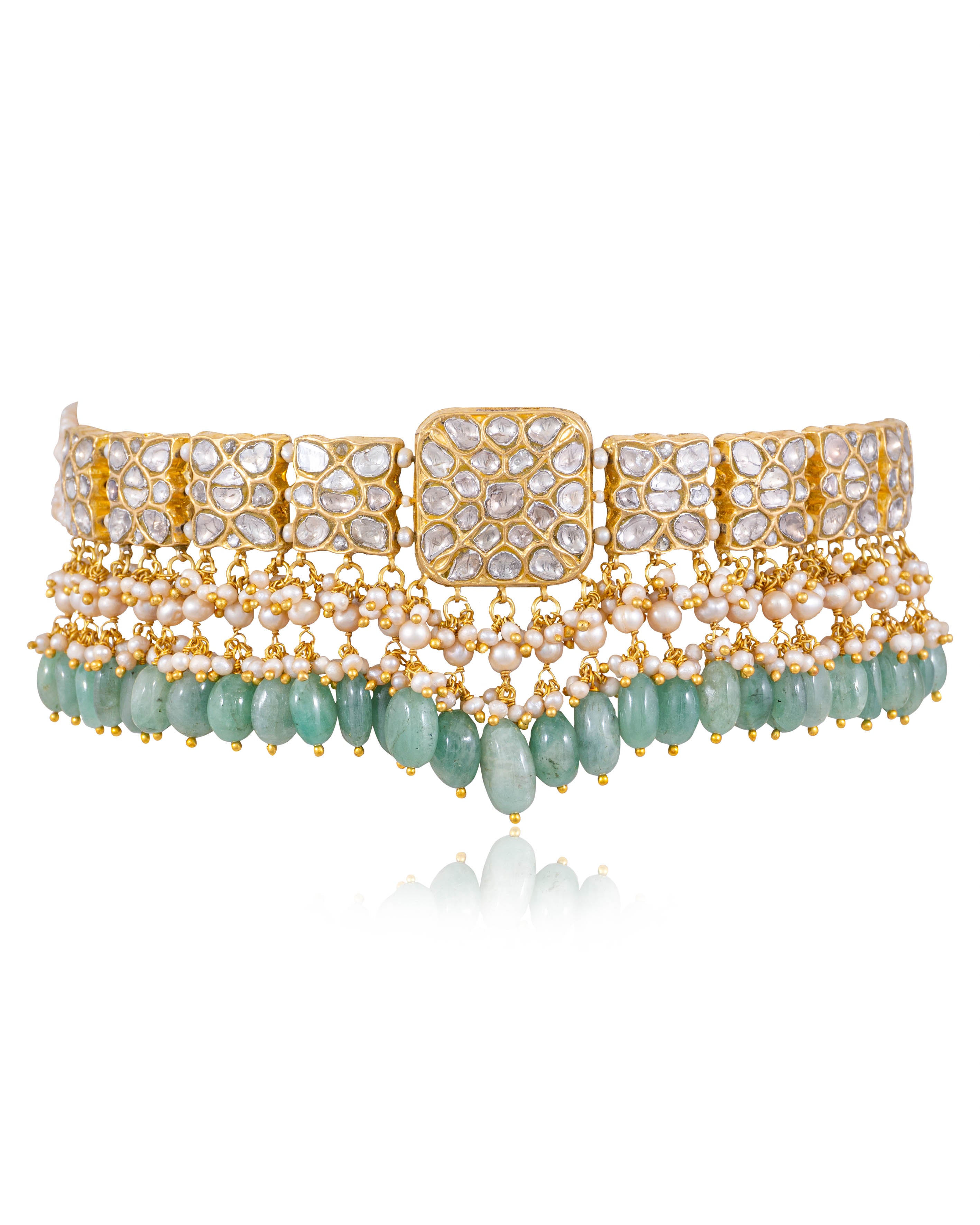 Naimi Choker And Adi Tops Polki Set