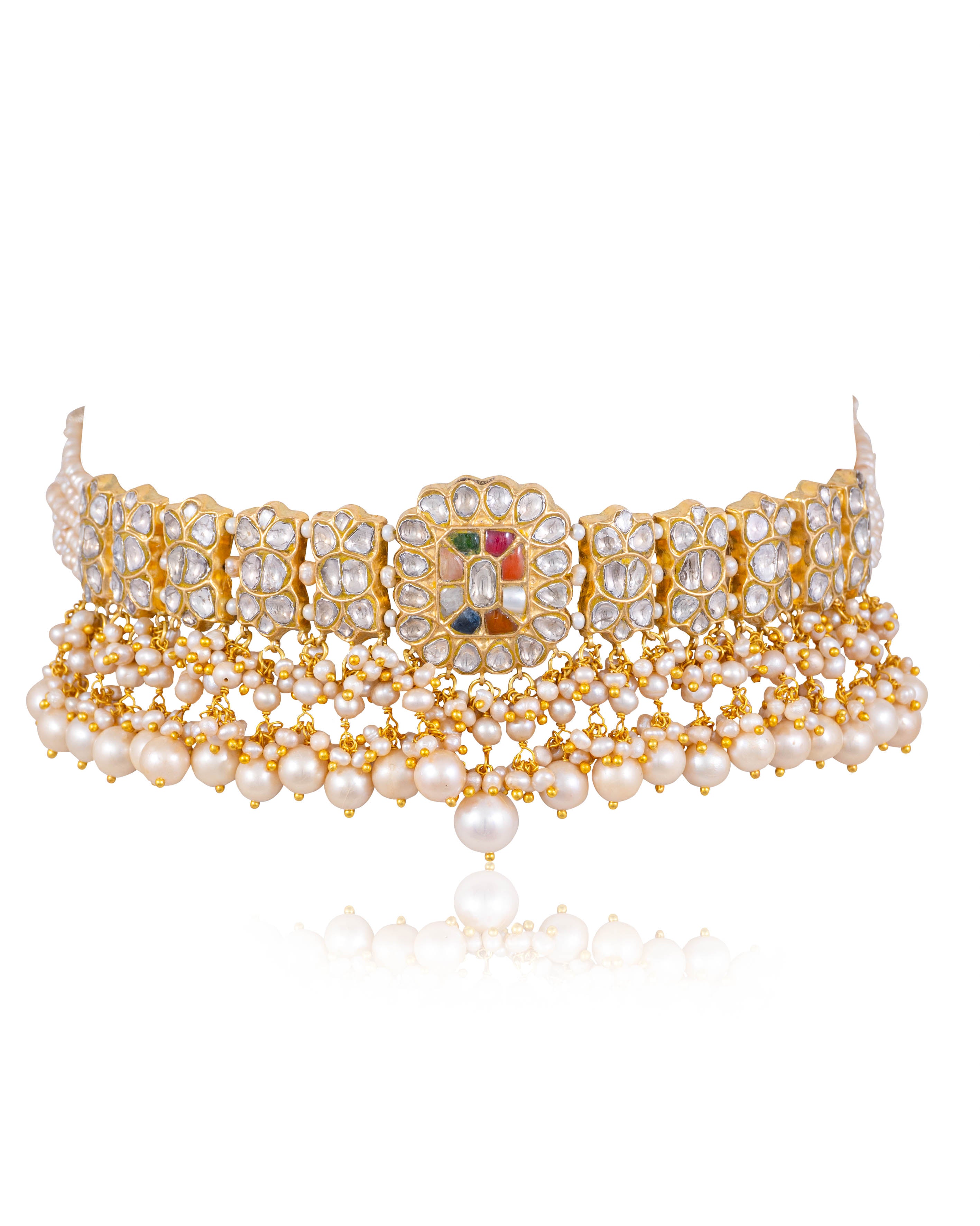 Vithika Choker And Fareen Tops Polki Set