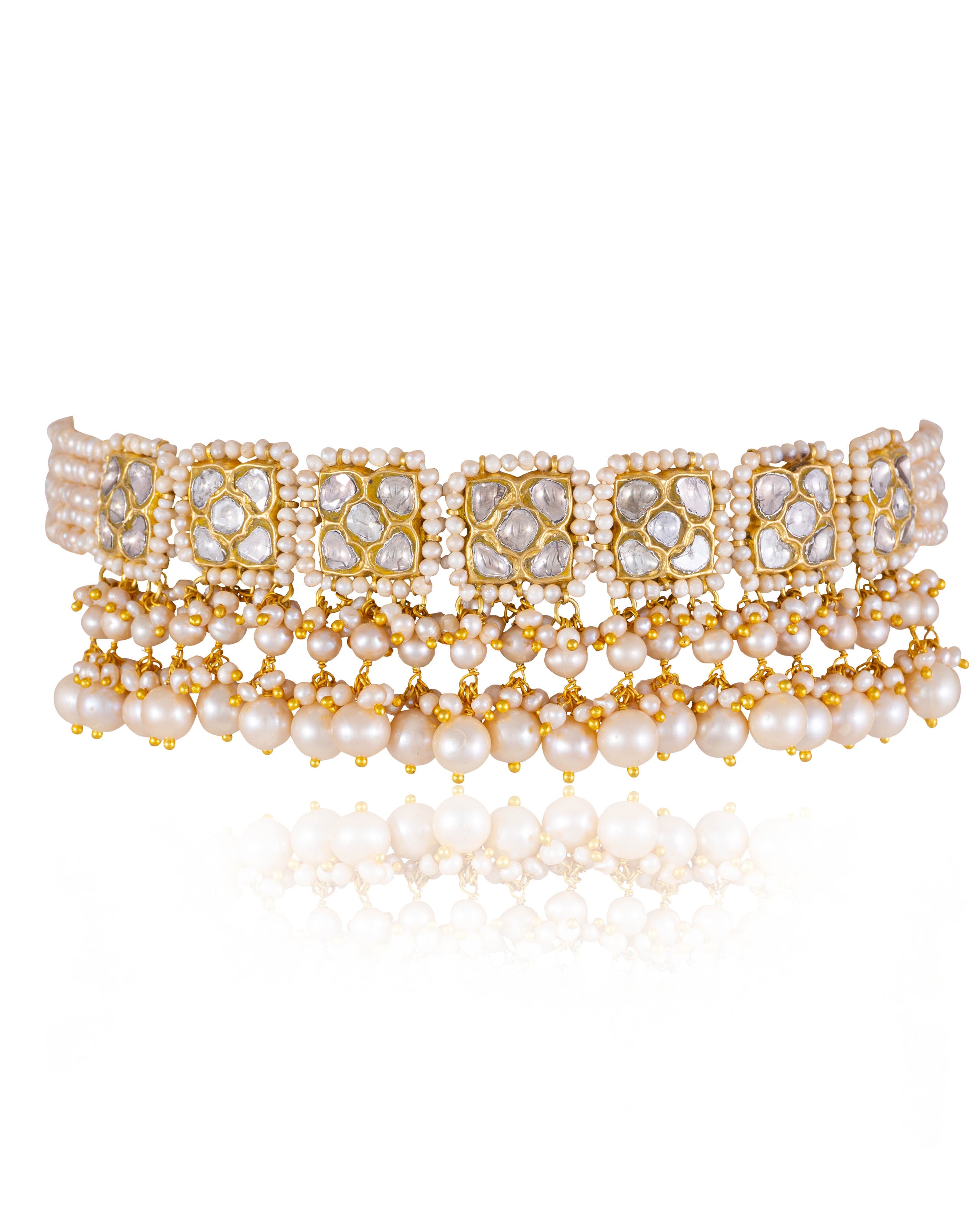 Tanusha Choker And Seema Tops Polki Set