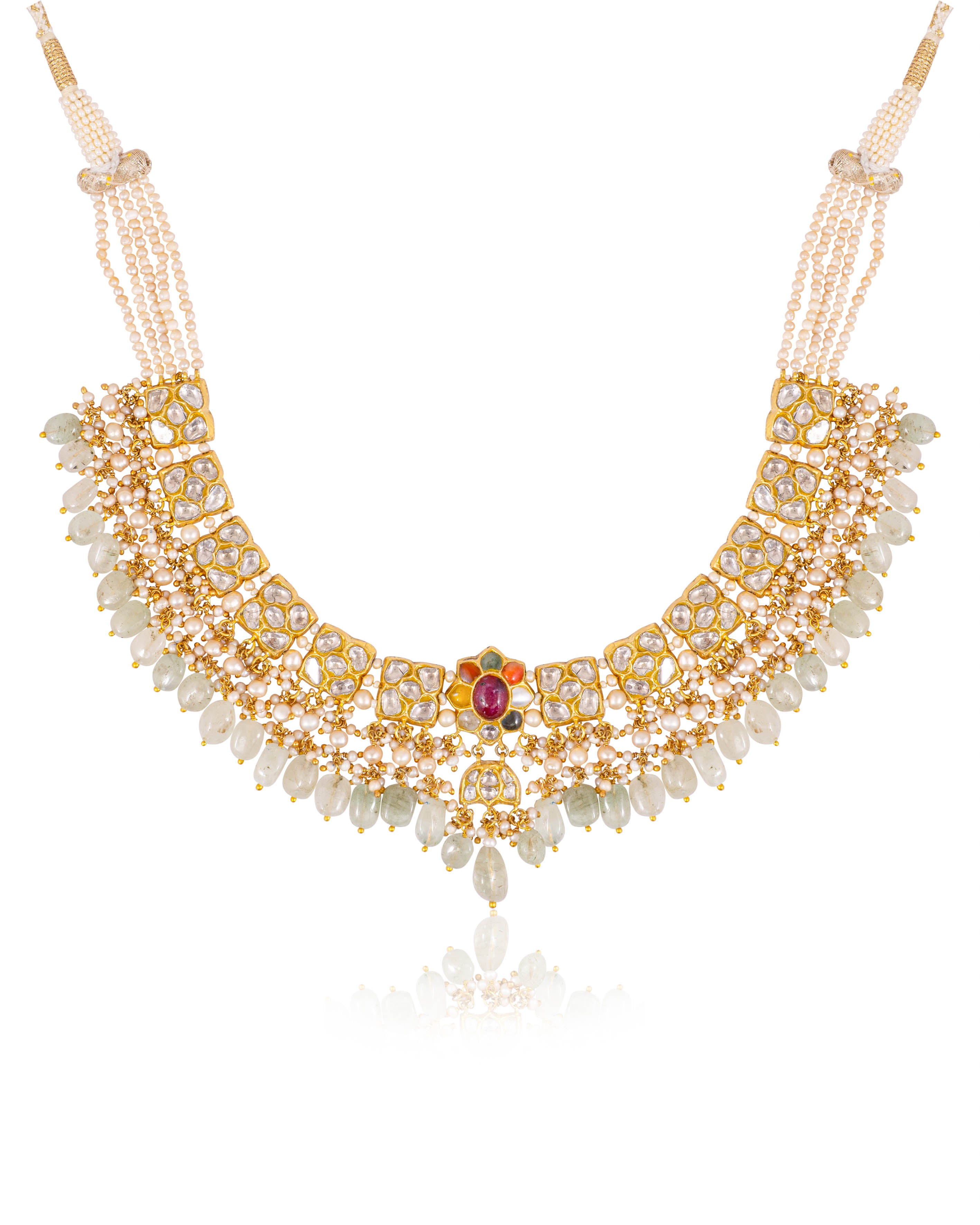 Zeeshani Necklace And Mehek Tops Polki Set